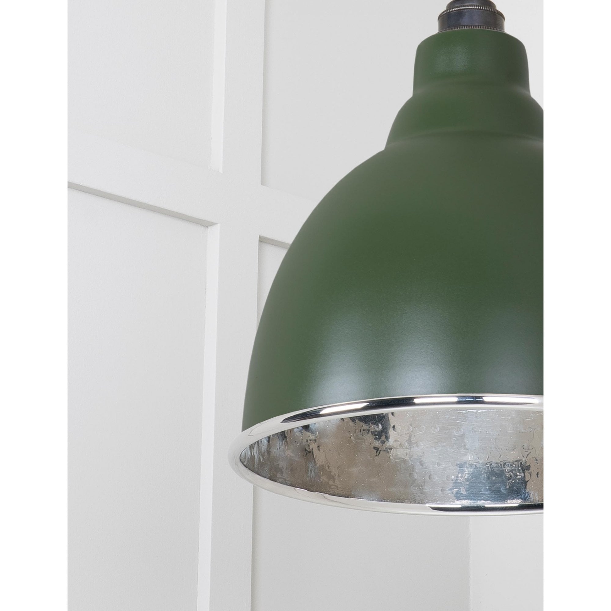 From The Anvil Hammered Nickel Brindley Cluster Pendant - Heath (Earthy Green)