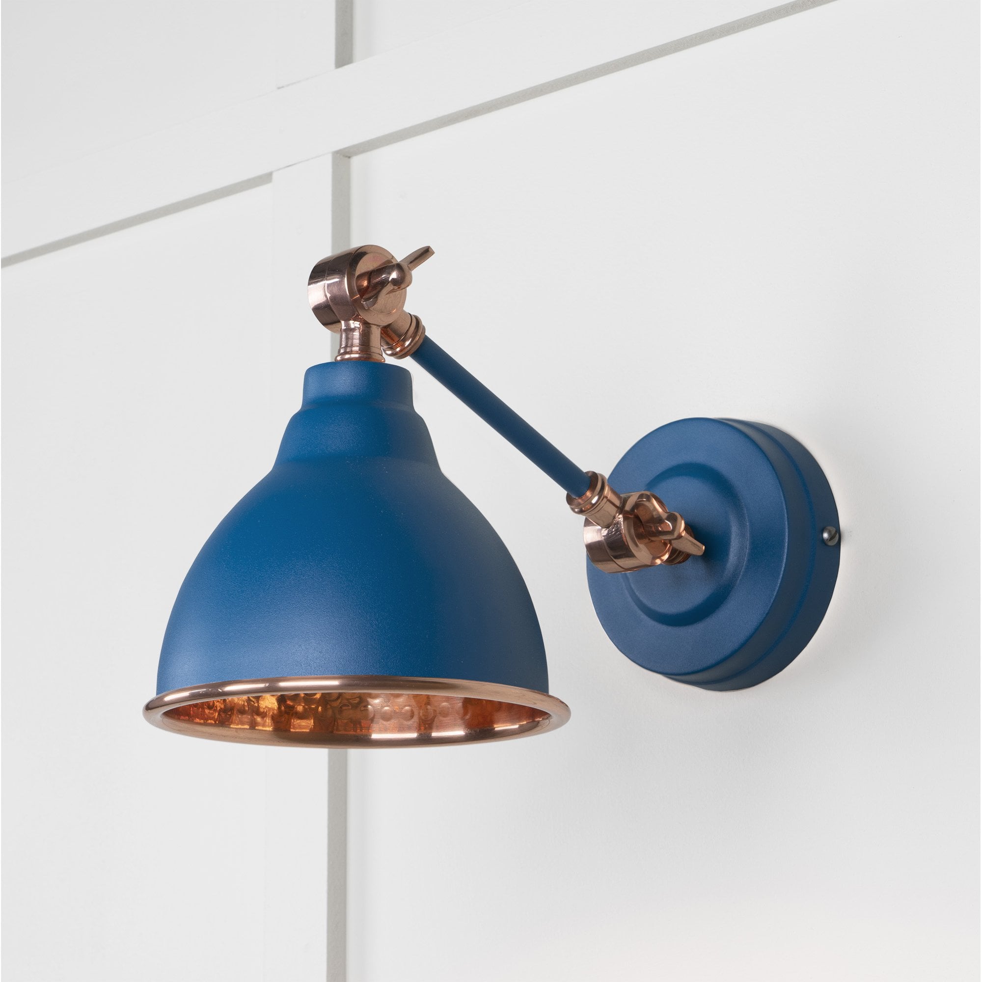 From The Anvil Hammered Copper Brindley Wall Light - Upstream (Blue)