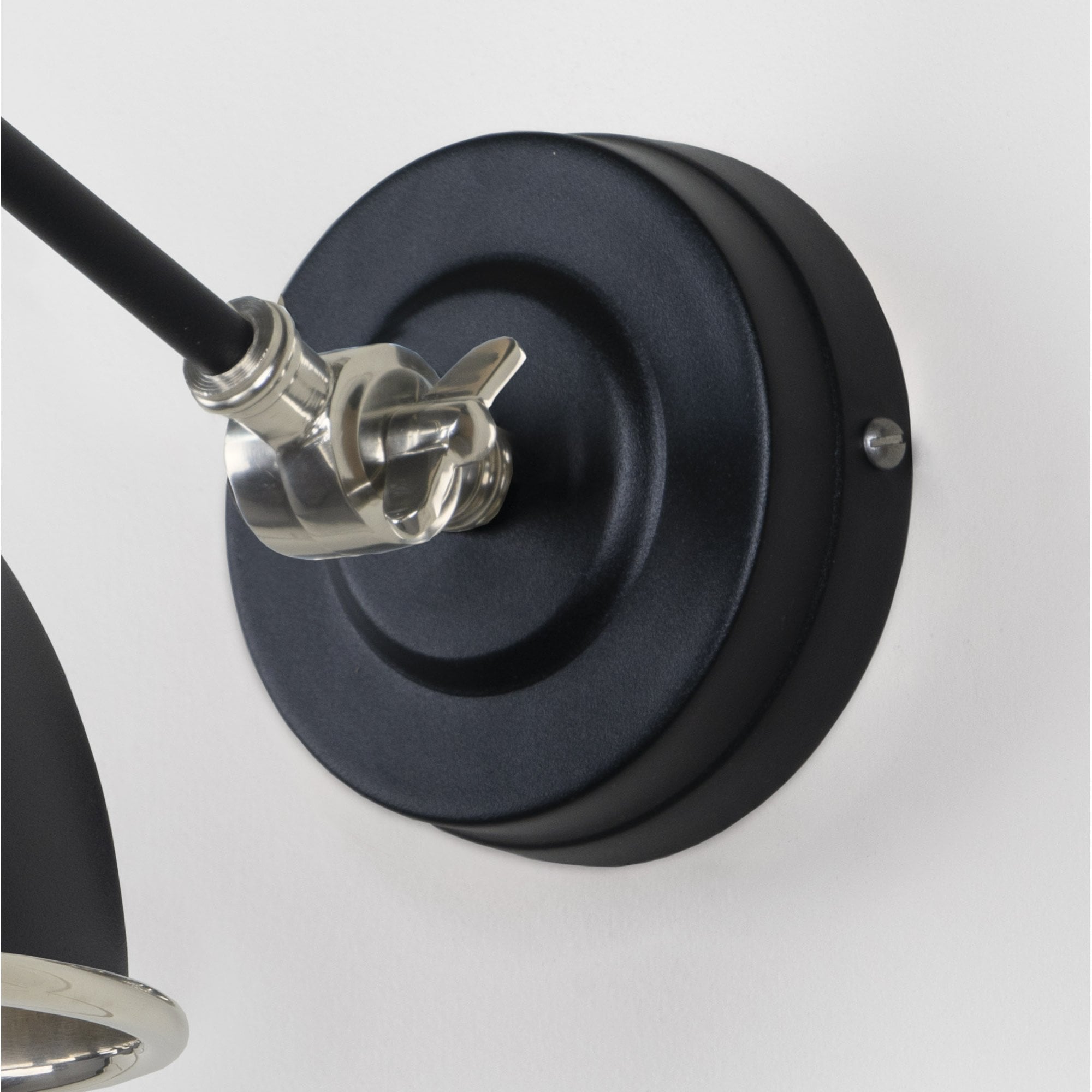 From The Anvil Hammered Nickel Brindley Wall Light - Elan Black