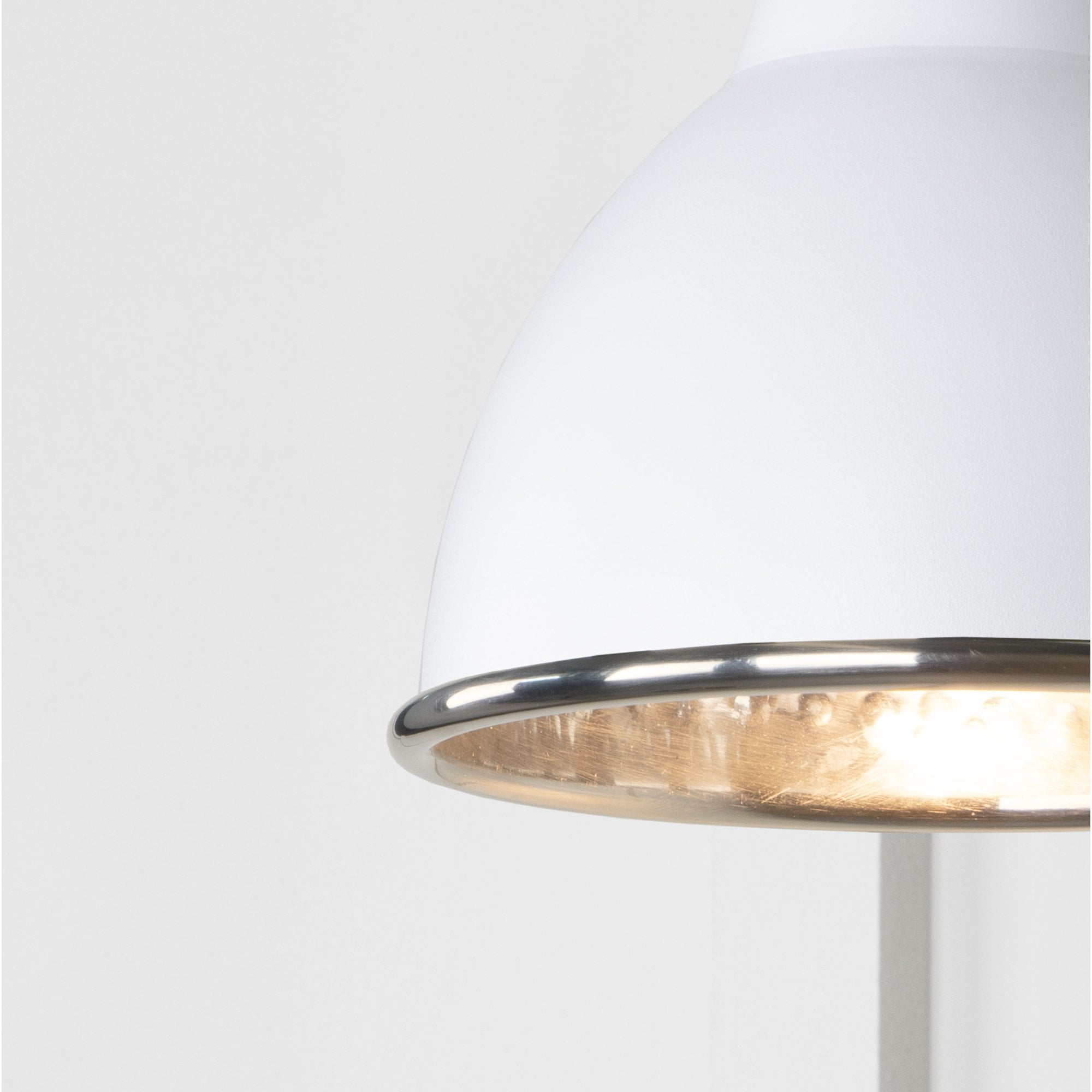 From The Anvil Hammered Nickel Brindley Wall Light - Flock (Matt White)