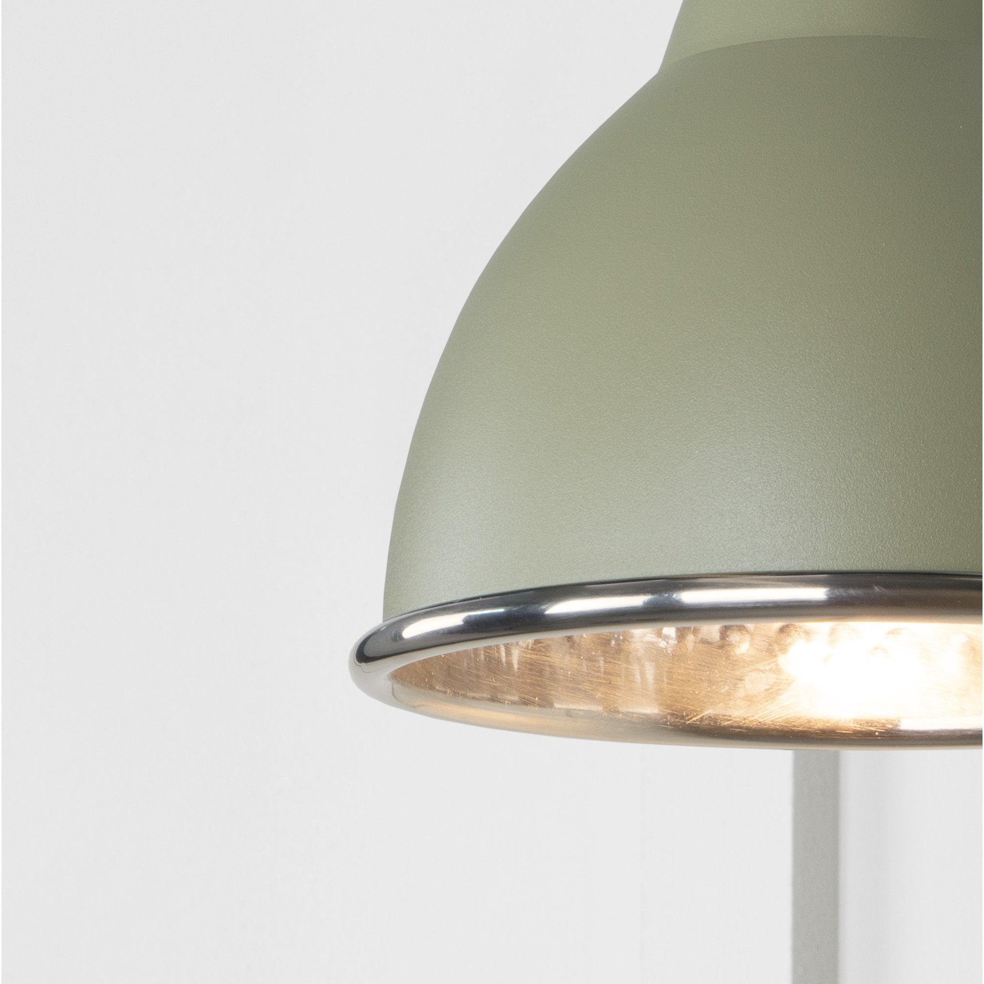From The Anvil Hammered Nickel Brindley Wall Light - Tump (Pale Green)
