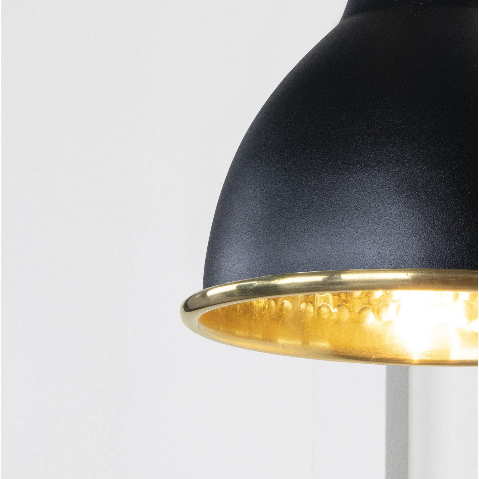 From The Anvil Hammered Brass Brindley Wall Light - Elan Black
