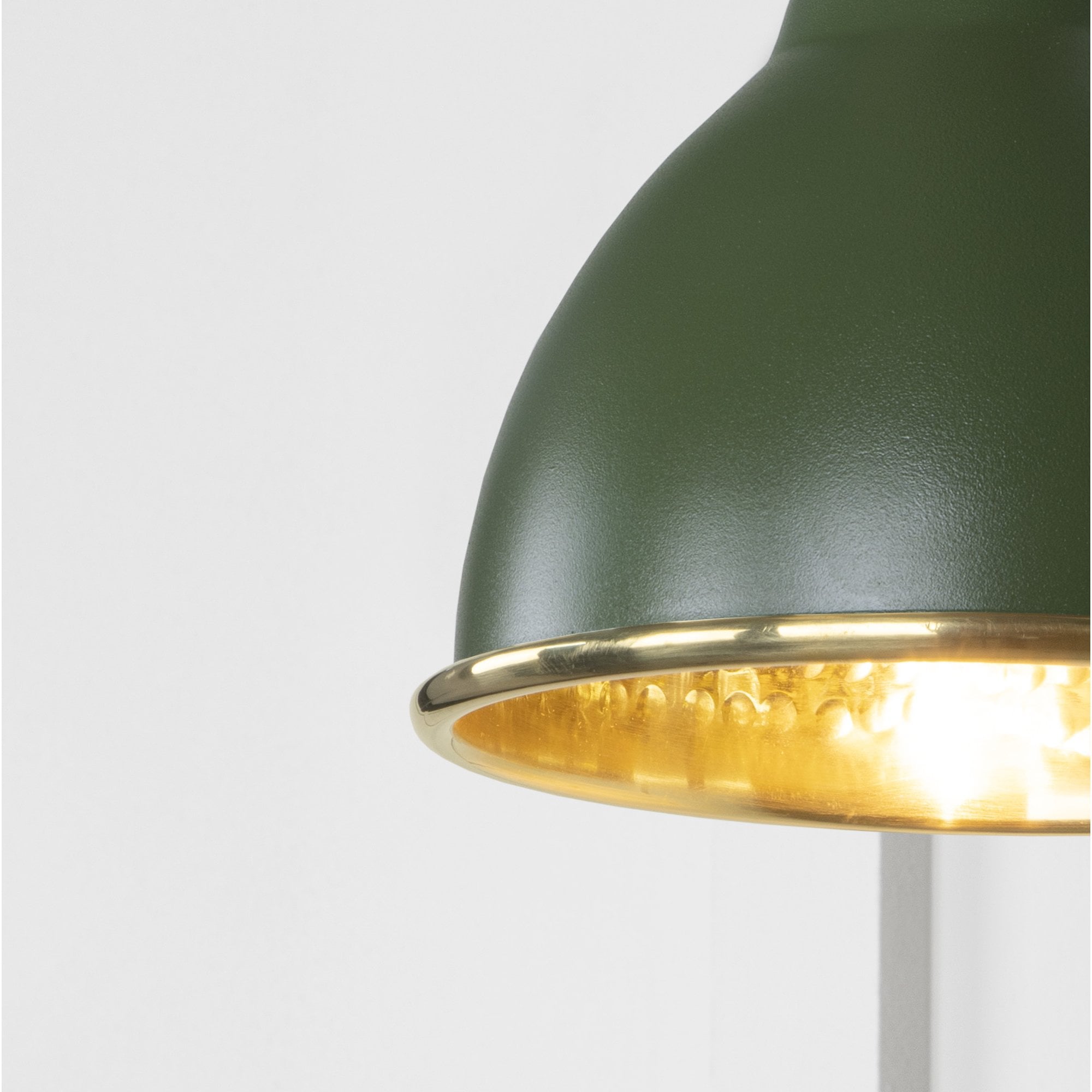 From The Anvil Hammered Brass Brindley Wall Light - Heath (Earthy Green)