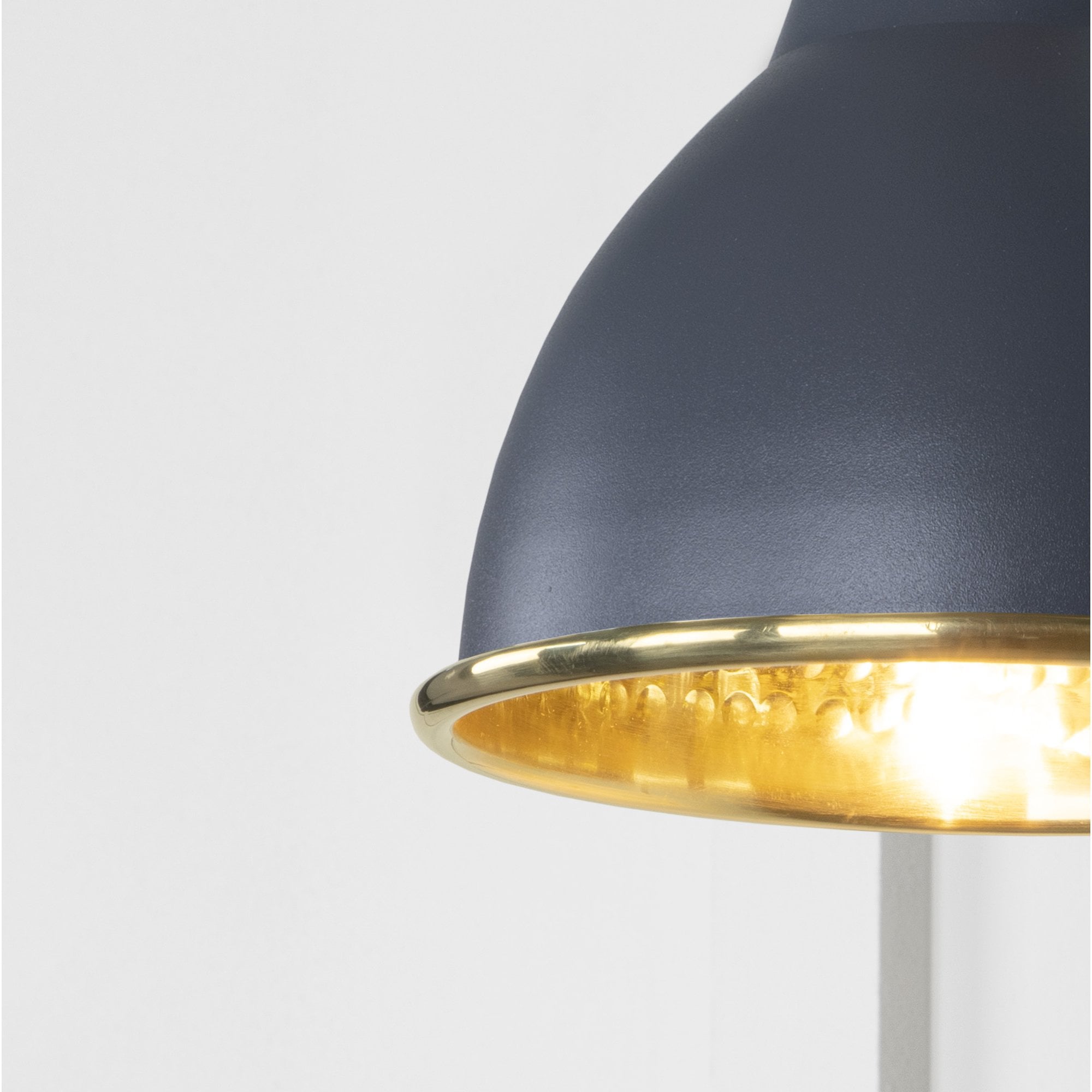 From The Anvil Hammered Brass Brindley Wall Light - Slate (Mid Grey)