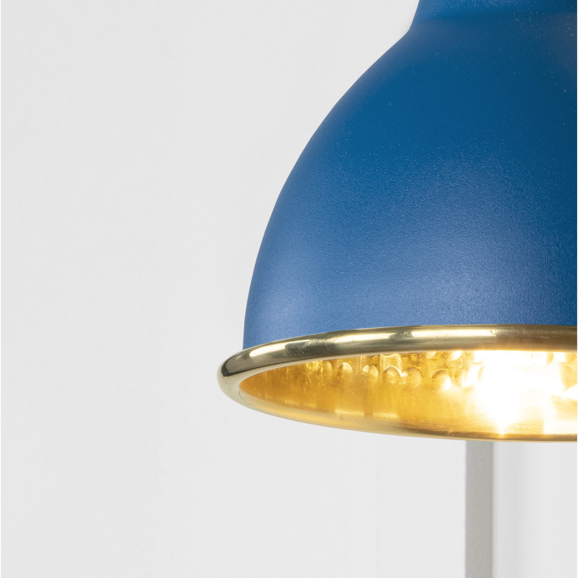 From The Anvil Hammered Brass Brindley Wall Light - Upstream (Blue)