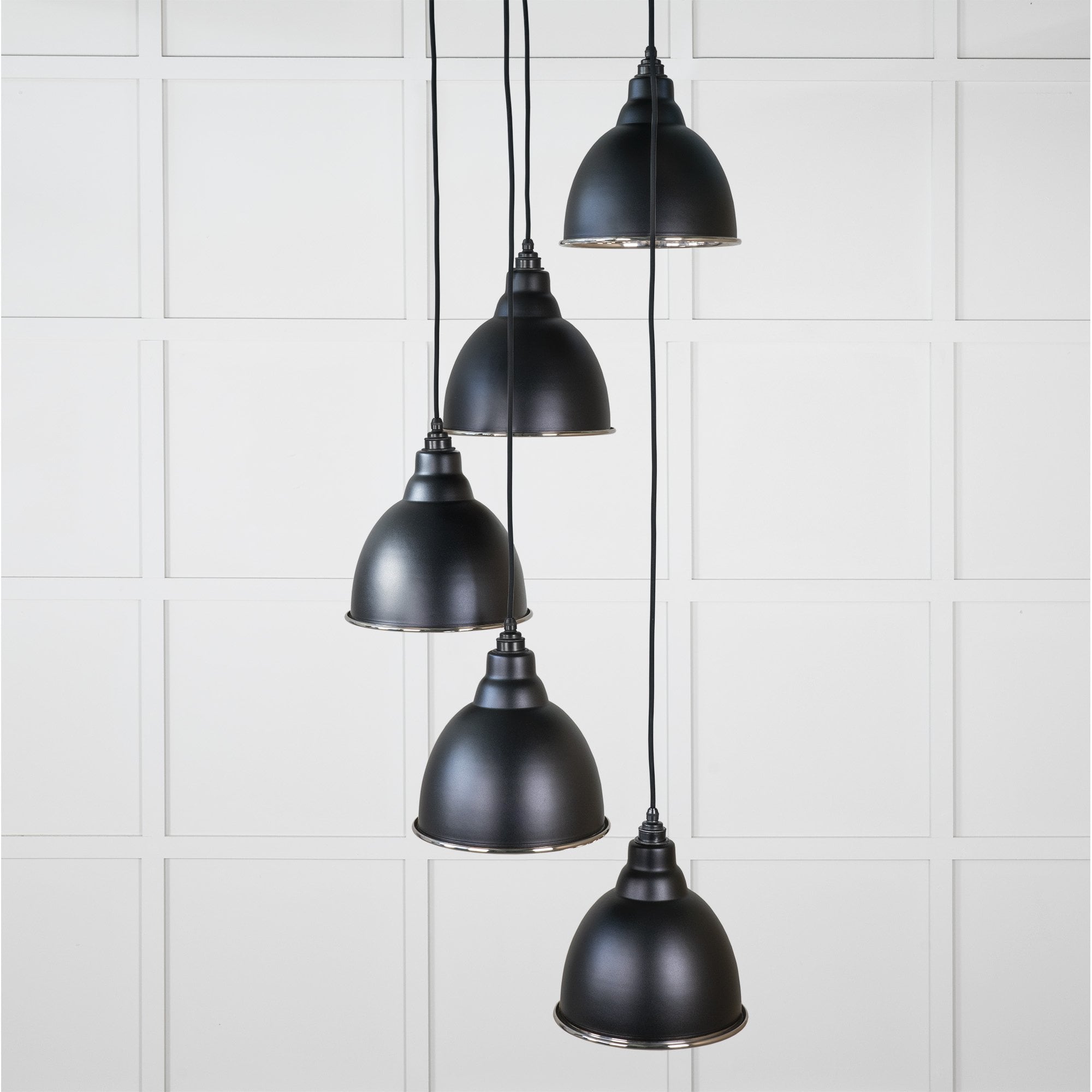 From The Anvil Hammered Nickel Brindley Cluster Pendant - Elan Black