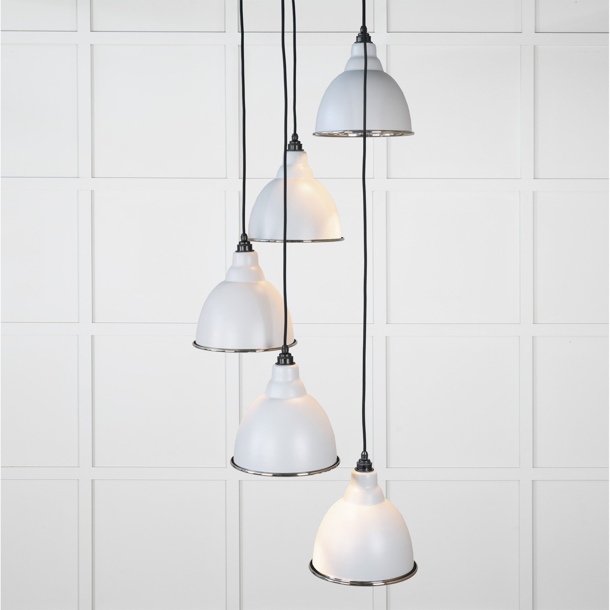 From The Anvil Hammered Nickel Brindley Cluster Pendant - Birch (Pale Grey)