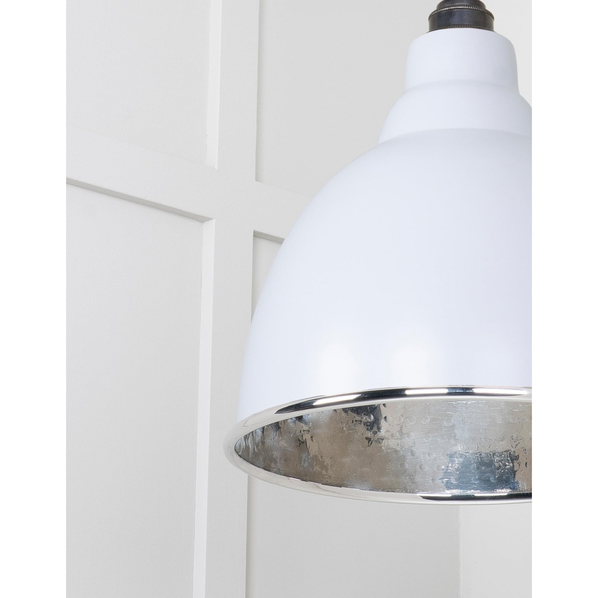 From The Anvil Hammered Nickel Brindley Cluster Pendant - Birch (Pale Grey)