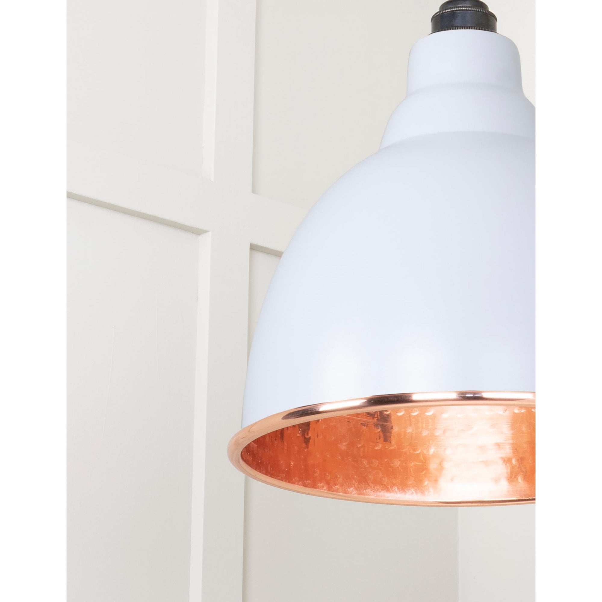From The Anvil Hammered Copper Brindley Cluster Pendant - Birch (Pale Grey)