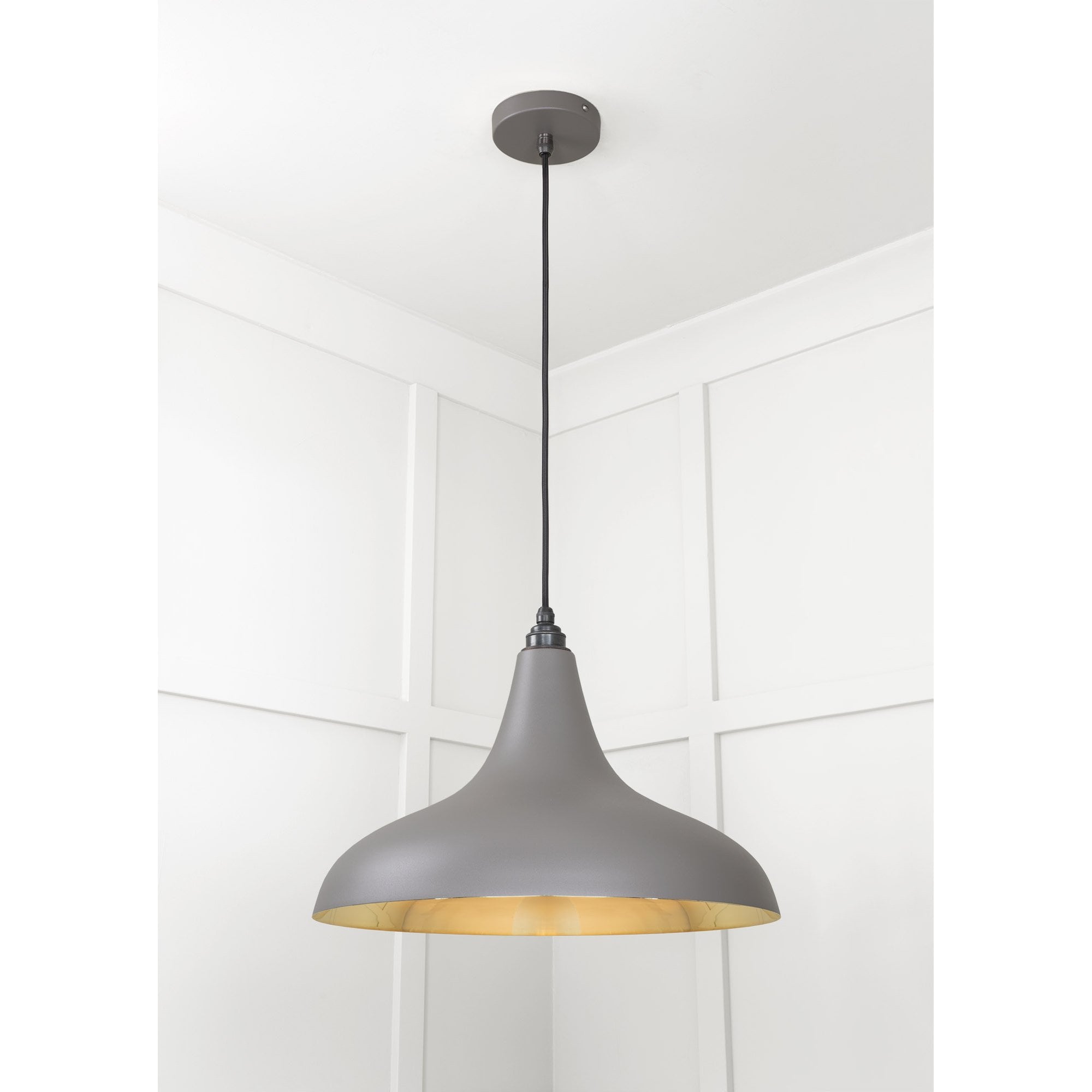 From The Anvil Smooth Brass Frankley Pendant - Bluff (Warm Grey)
