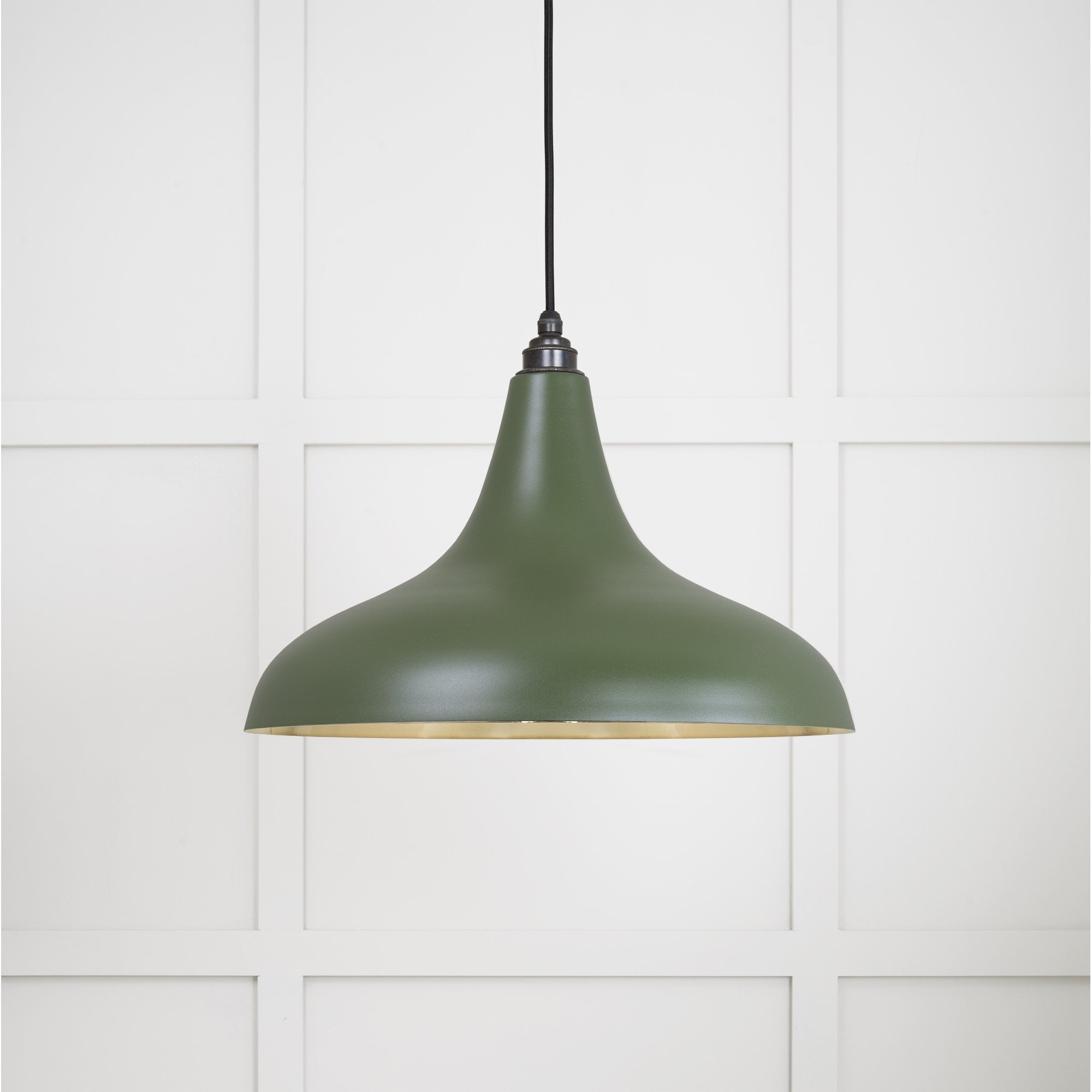From The Anvil Smooth Brass Frankley Pendant - Heath (Earthy Green)