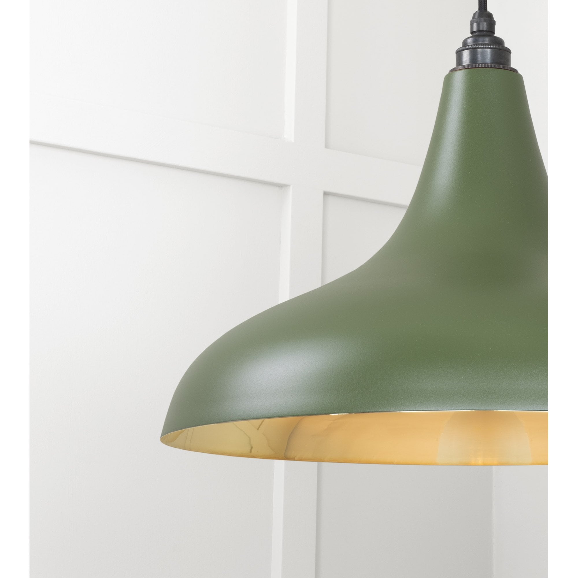 From The Anvil Smooth Brass Frankley Pendant - Heath (Earthy Green)