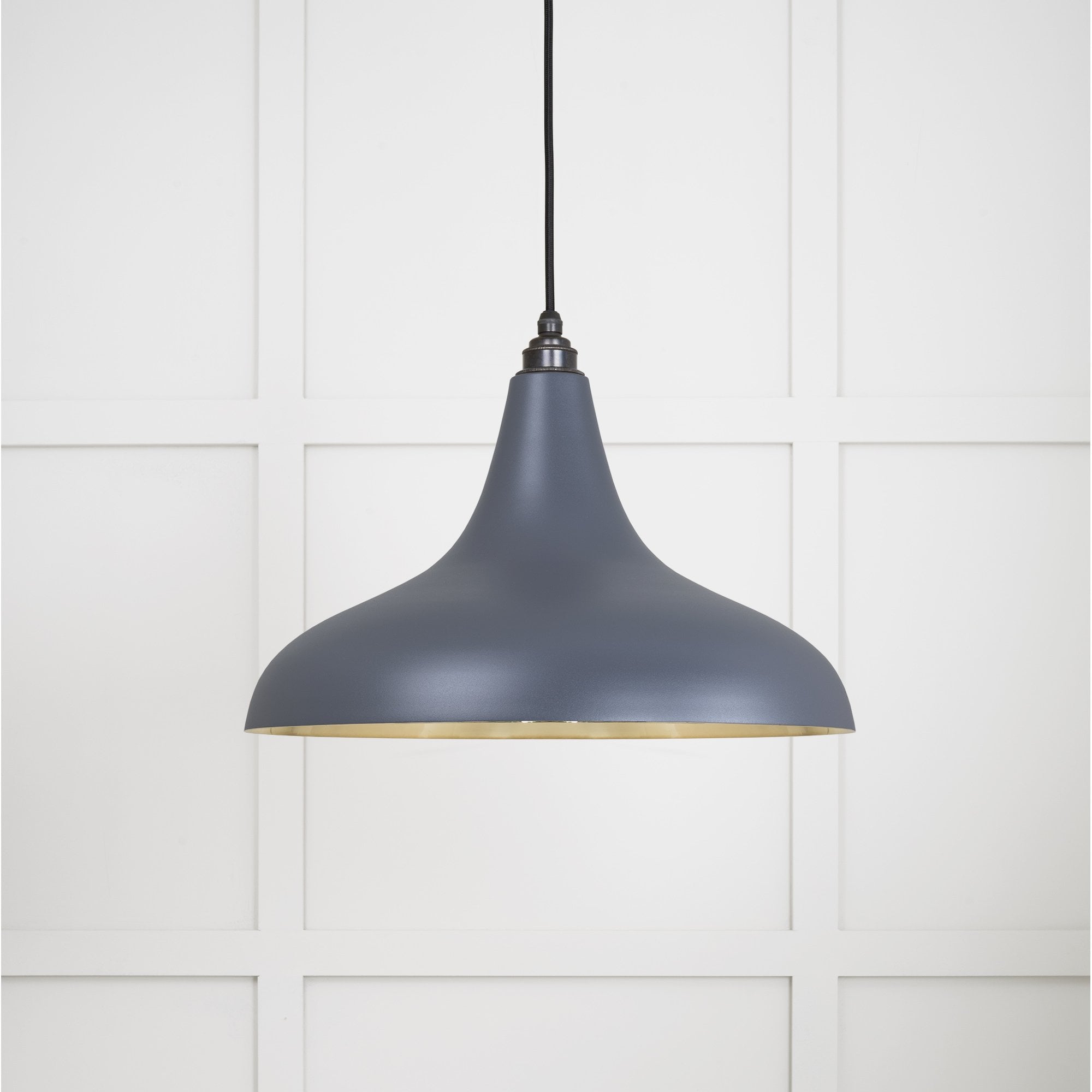 From The Anvil Smooth Brass Frankley Pendant - Slate (Mid Grey)