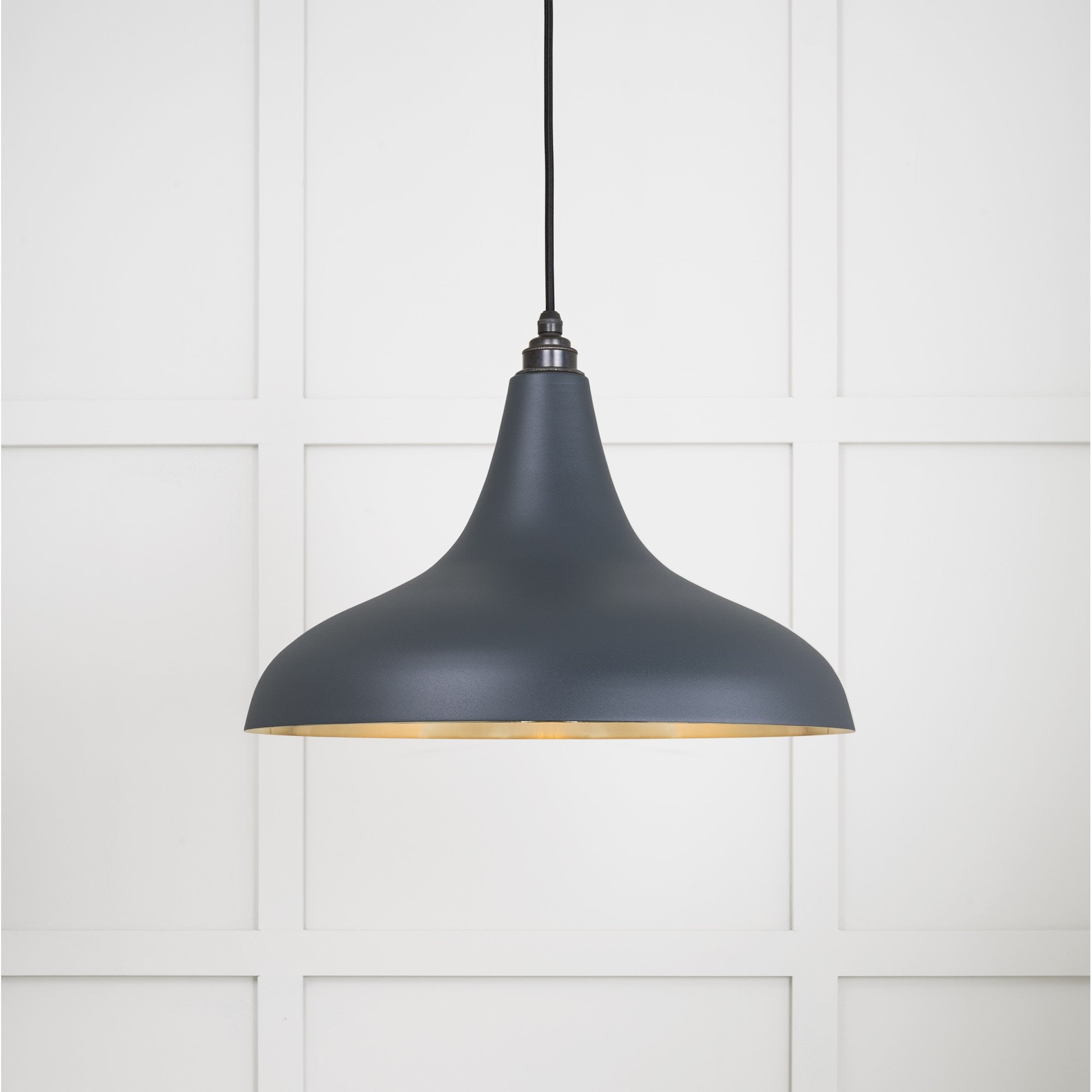 From The Anvil Smooth Brass Frankley Pendant - Soot (Dark Grey)