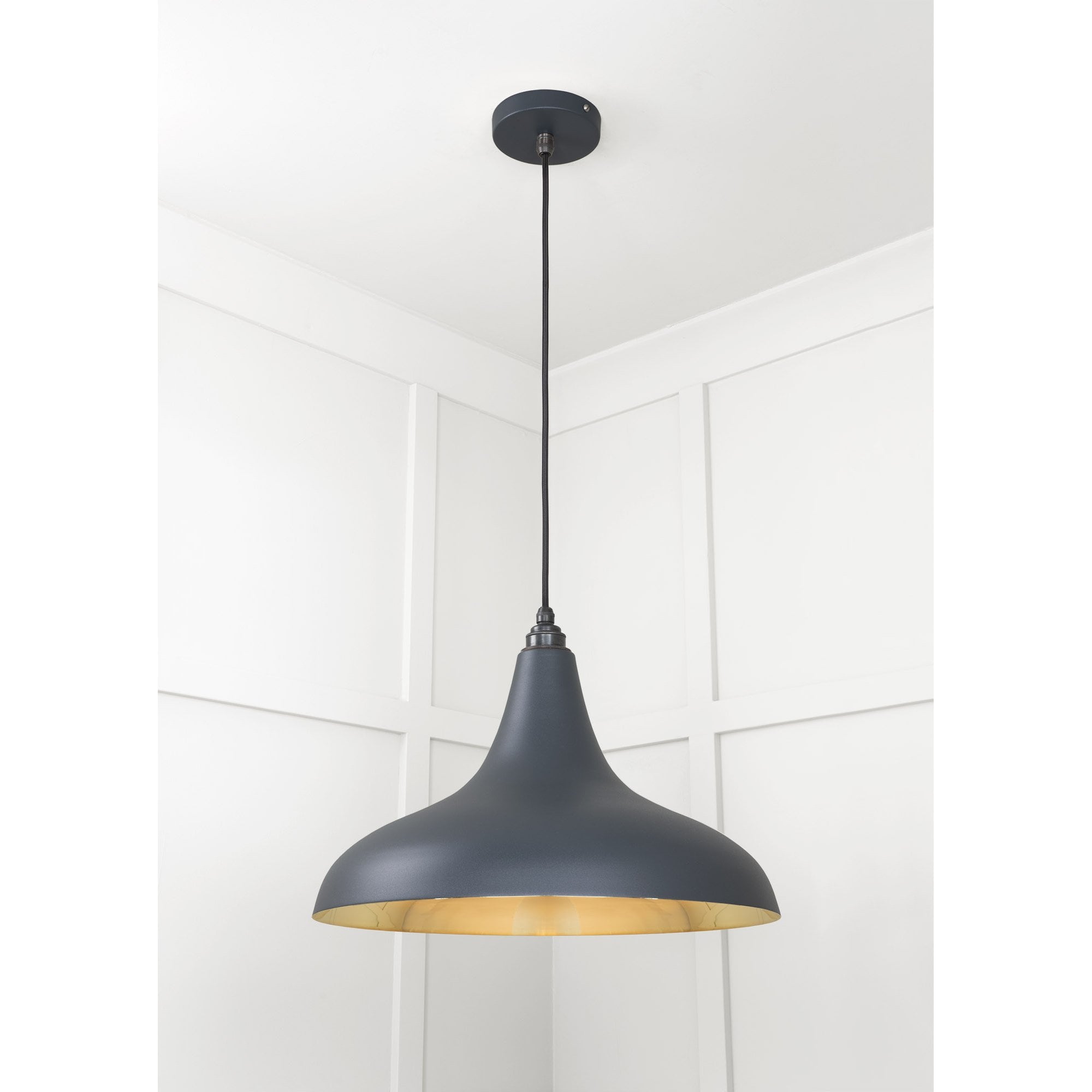 From The Anvil Smooth Brass Frankley Pendant - Soot (Dark Grey)