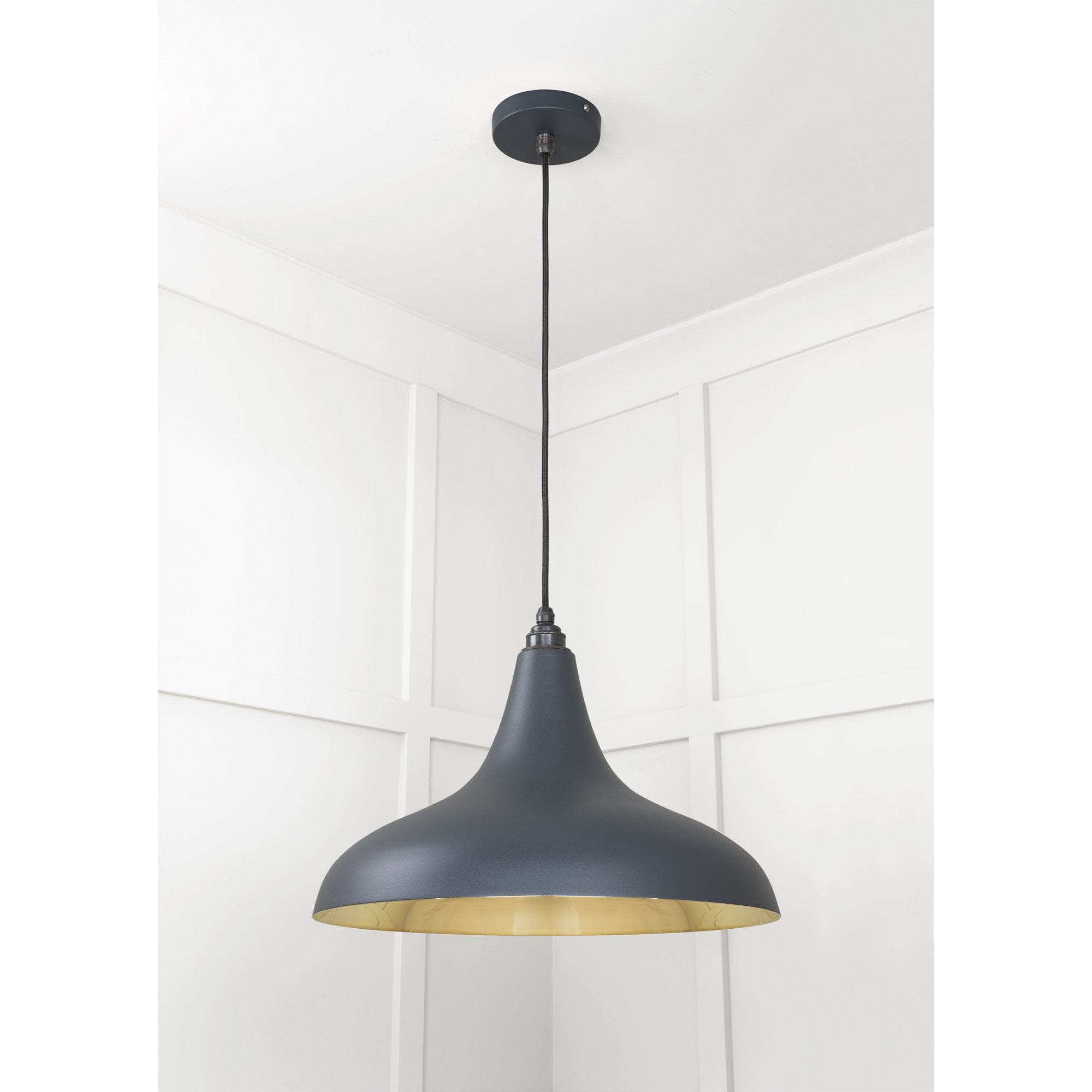 From The Anvil Smooth Brass Frankley Pendant - Soot (Dark Grey)
