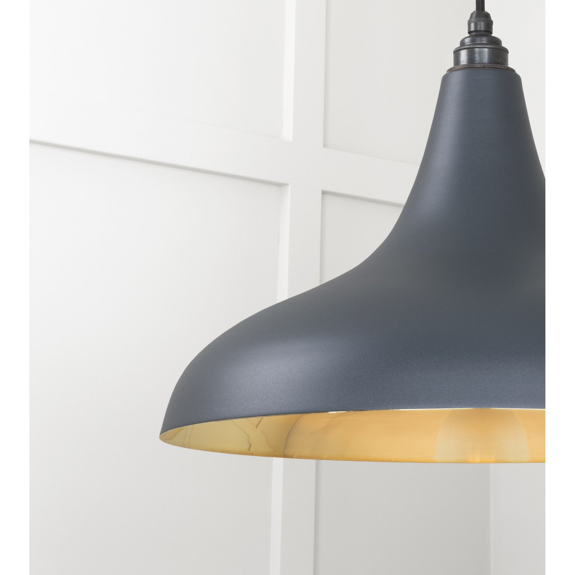 From The Anvil Smooth Brass Frankley Pendant - Soot (Dark Grey)