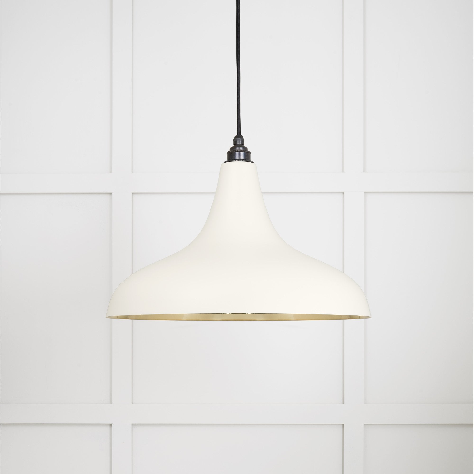 From The Anvil Smooth Brass Frankley Pendant - Teasel (Off White/Cream)