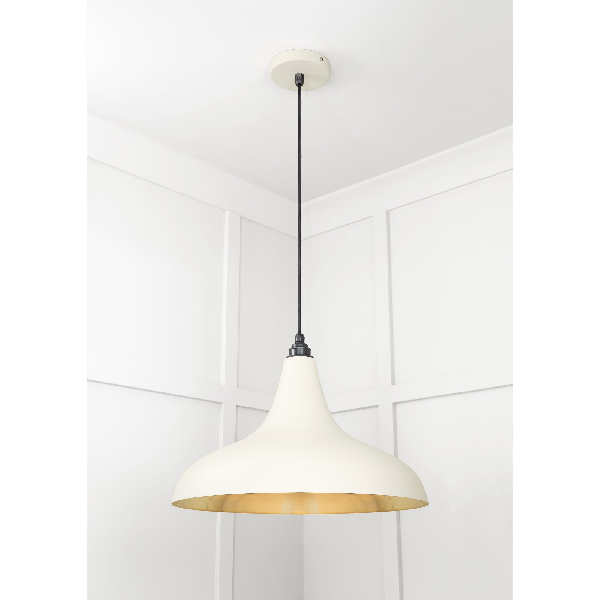 From The Anvil Smooth Brass Frankley Pendant - Teasel (Off White/Cream)