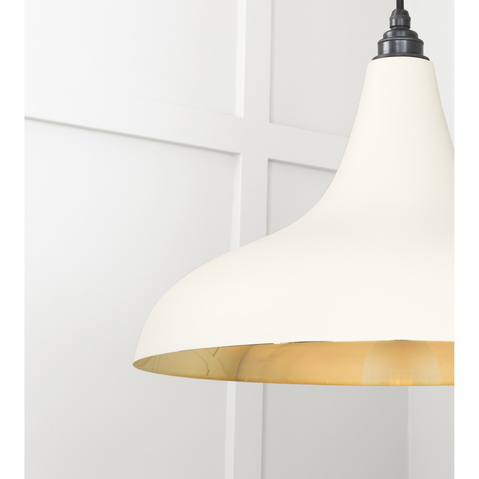 From The Anvil Smooth Brass Frankley Pendant - Teasel (Off White/Cream)
