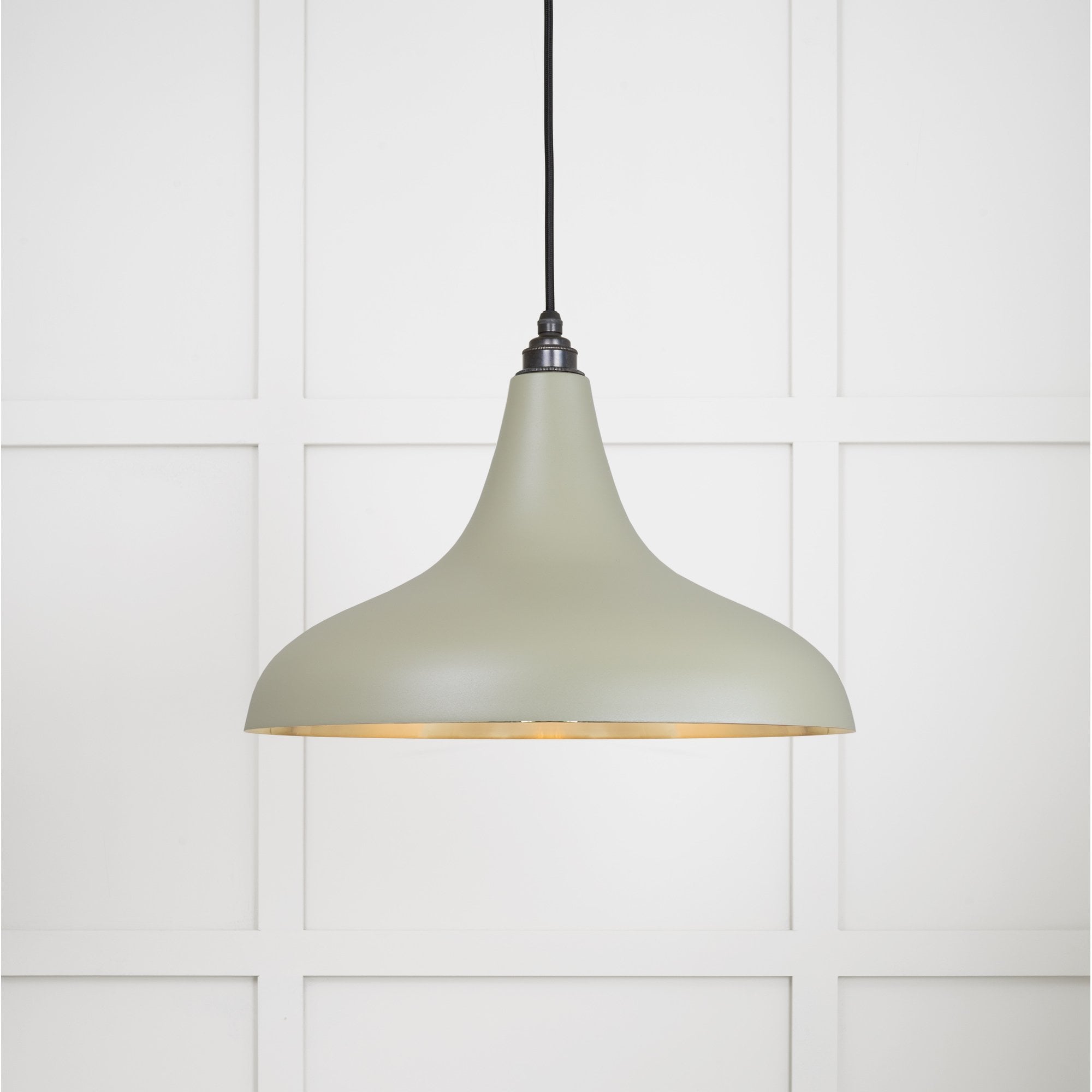 From The Anvil Smooth Brass Frankley Pendant - Tump (Pale Green)