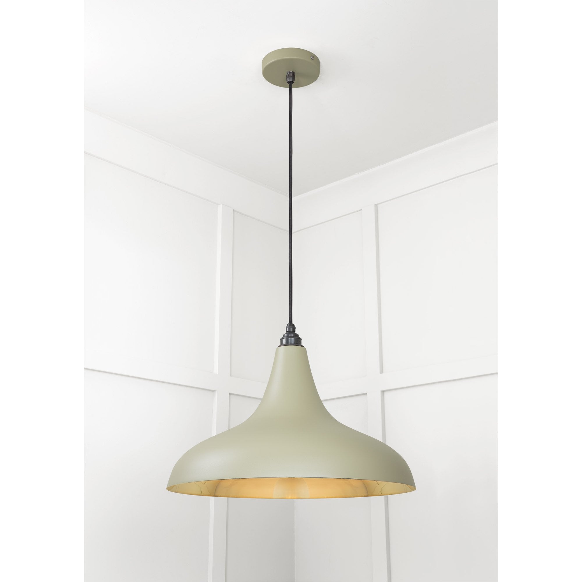 From The Anvil Smooth Brass Frankley Pendant - Tump (Pale Green)
