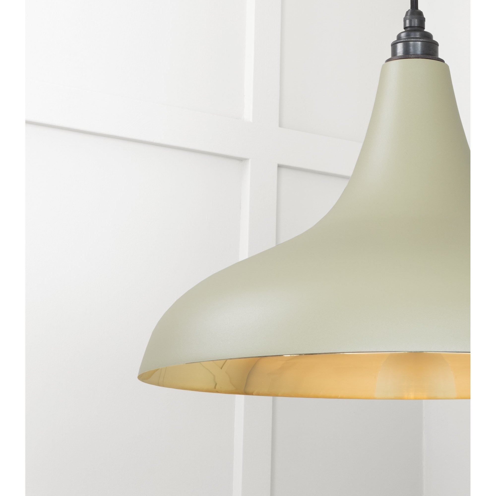 From The Anvil Smooth Brass Frankley Pendant - Tump (Pale Green)