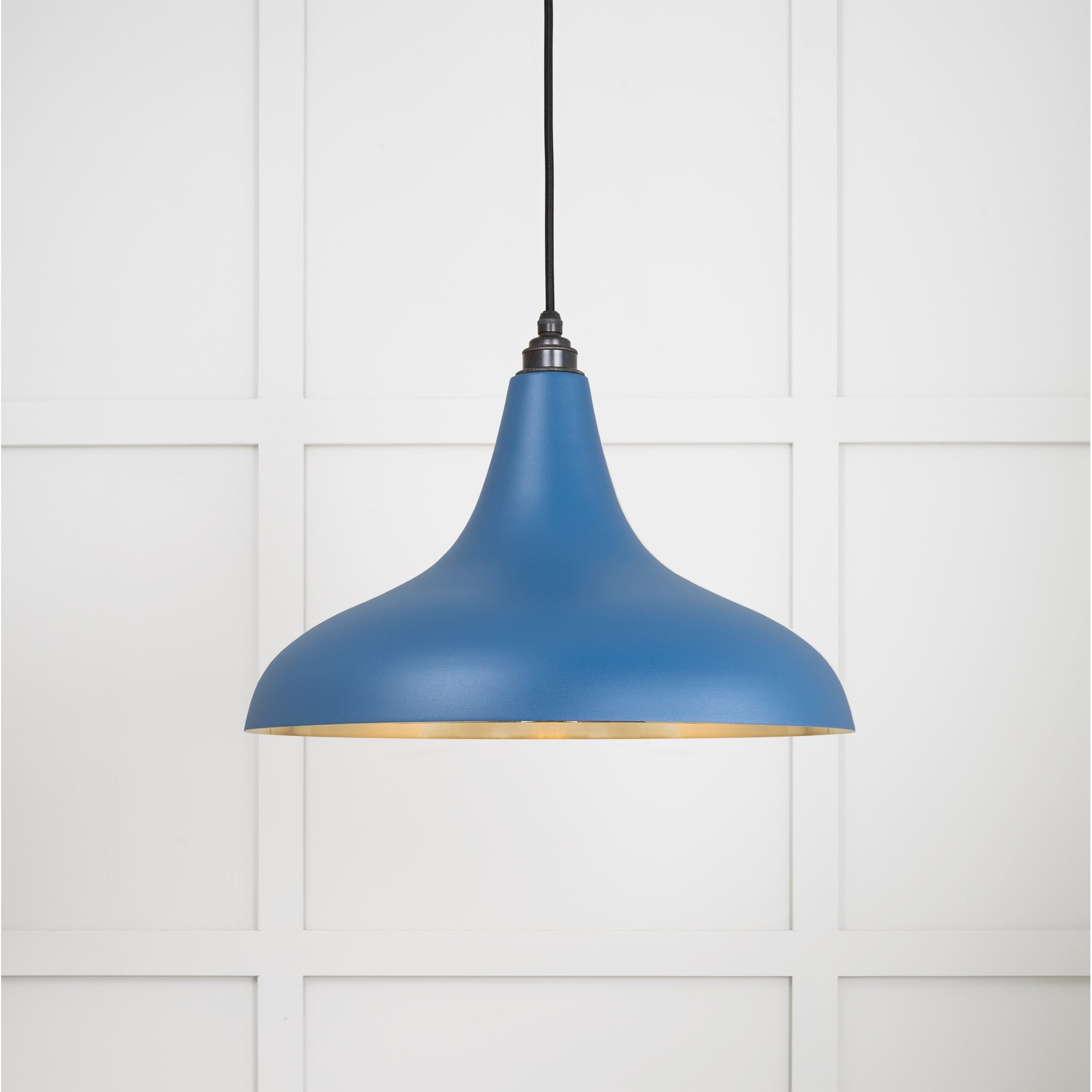 From The Anvil Smooth Brass Frankley Pendant - Upstream (Blue)