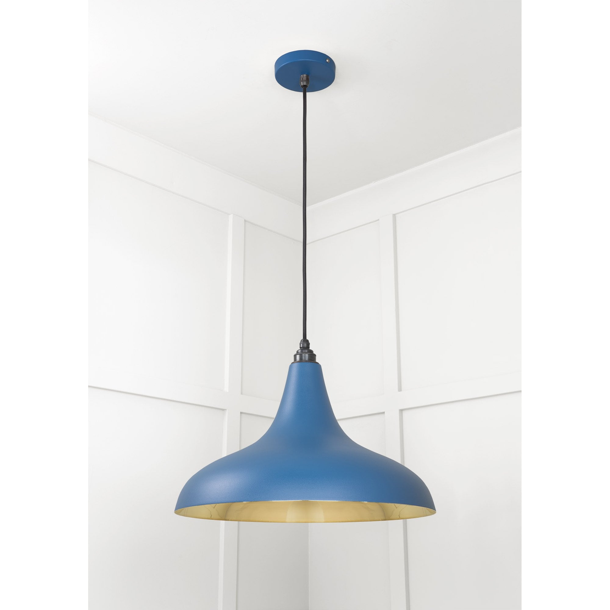 From The Anvil Smooth Brass Frankley Pendant - Upstream (Blue)
