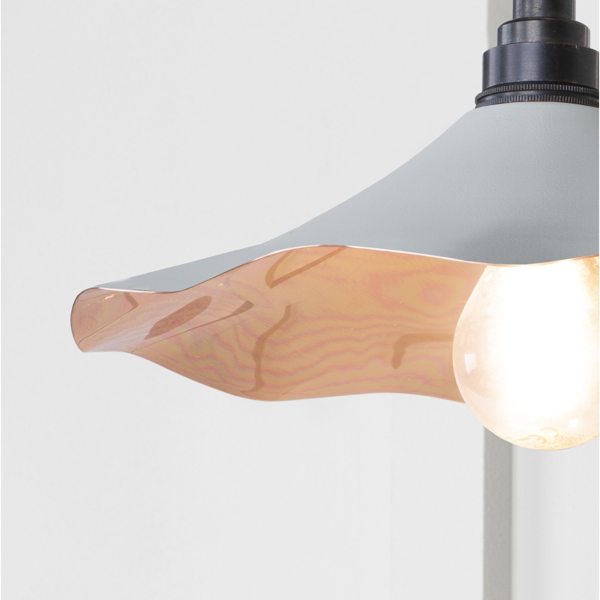 From The Anvil Smooth Copper Flora Wall Light - Birch (Pale Grey)