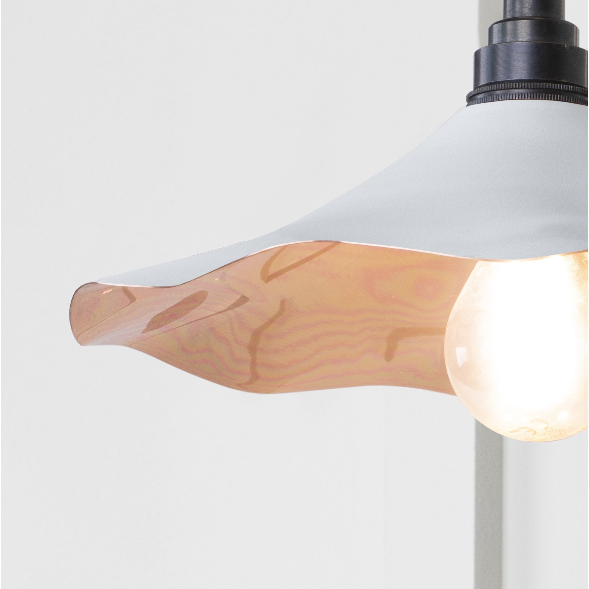 From The Anvil Smooth Copper Flora Wall Light - Flock (Matt White)