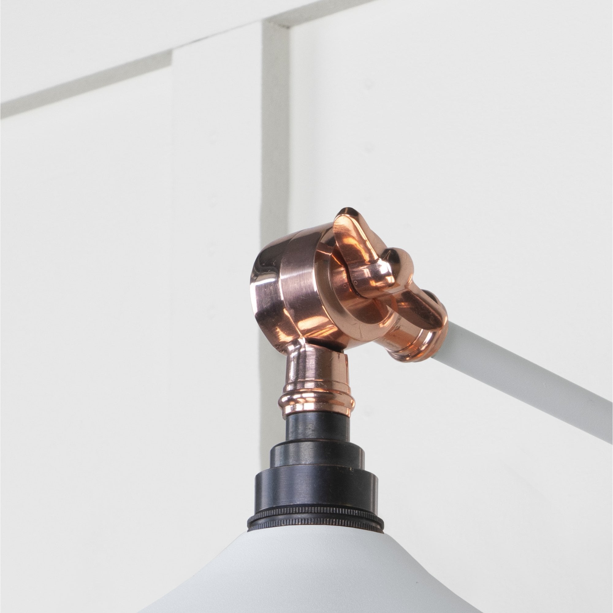 From The Anvil Smooth Copper Flora Wall Light - Flock (Matt White)