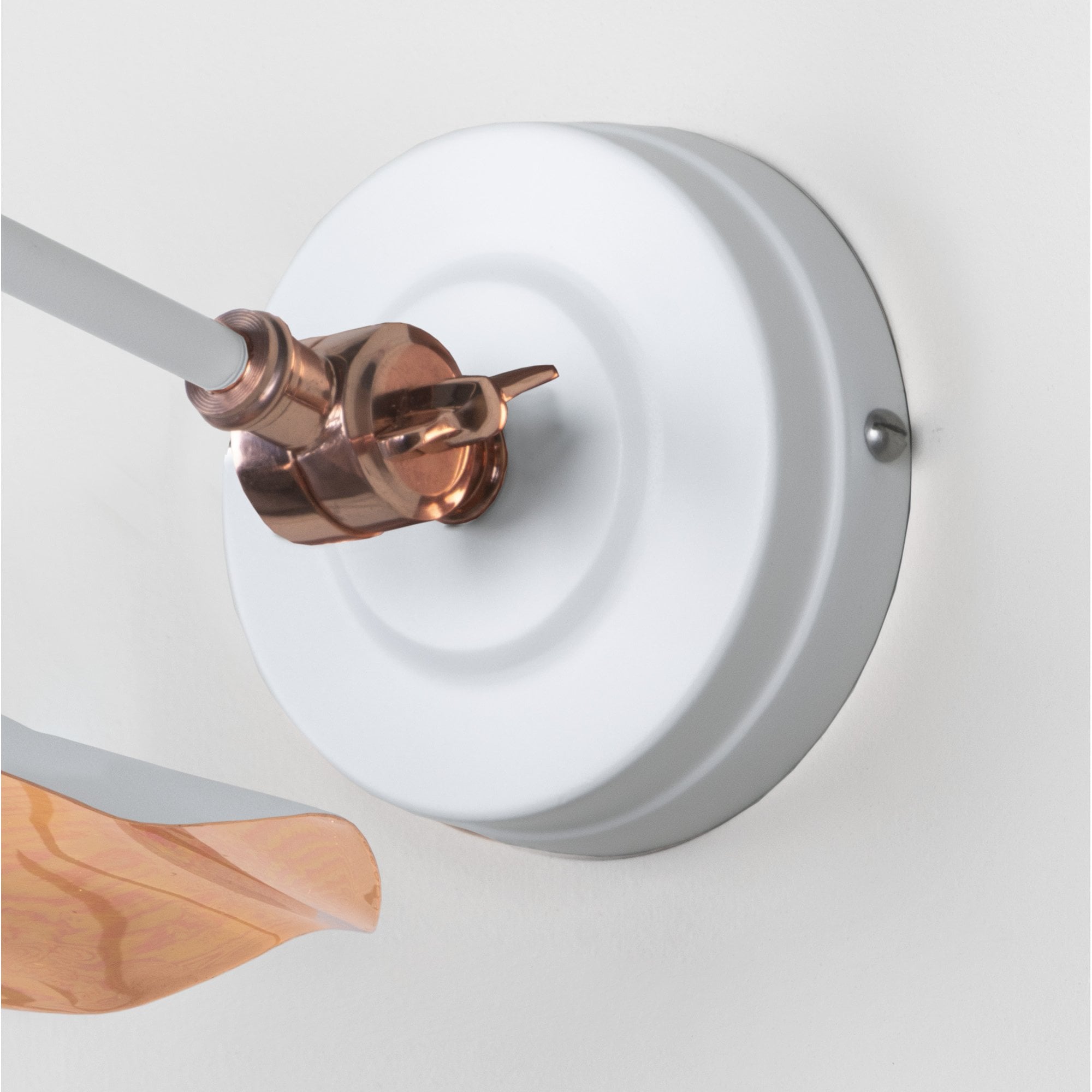 From The Anvil Smooth Copper Flora Wall Light - Flock (Matt White)