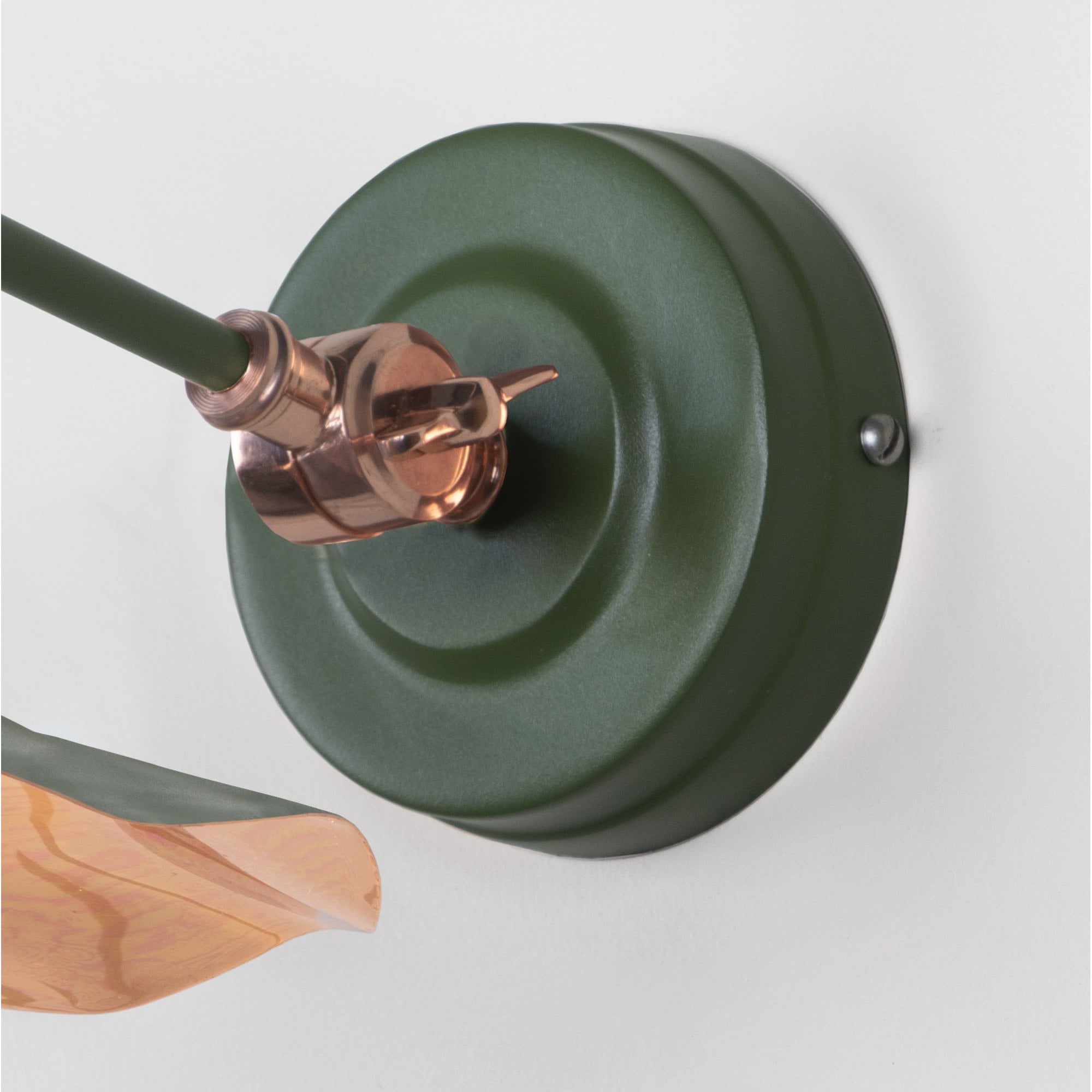 From The Anvil Smooth Copper Flora Wall Light - Heath (Earthy Green)