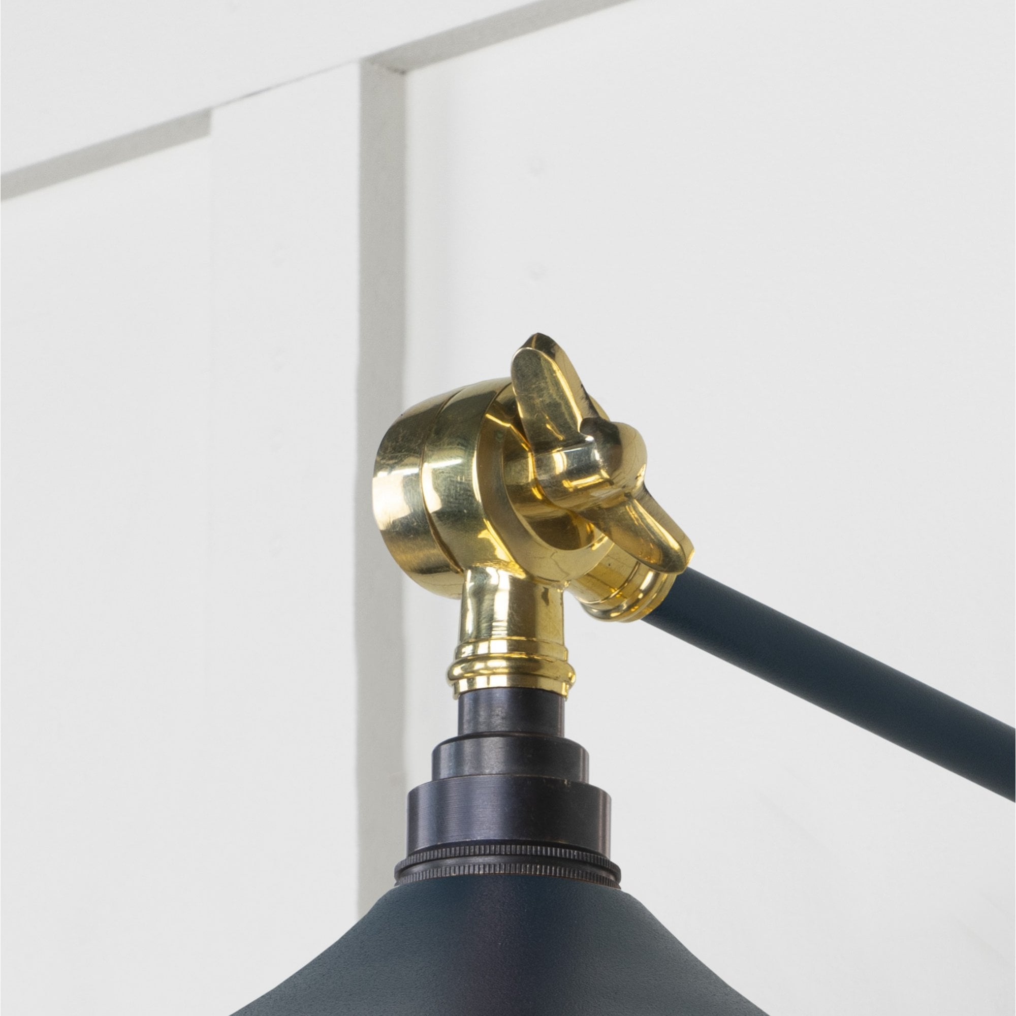 From The Anvil Smooth Brass Flora Wall Light - Dusk (Dark Blue/Grey)