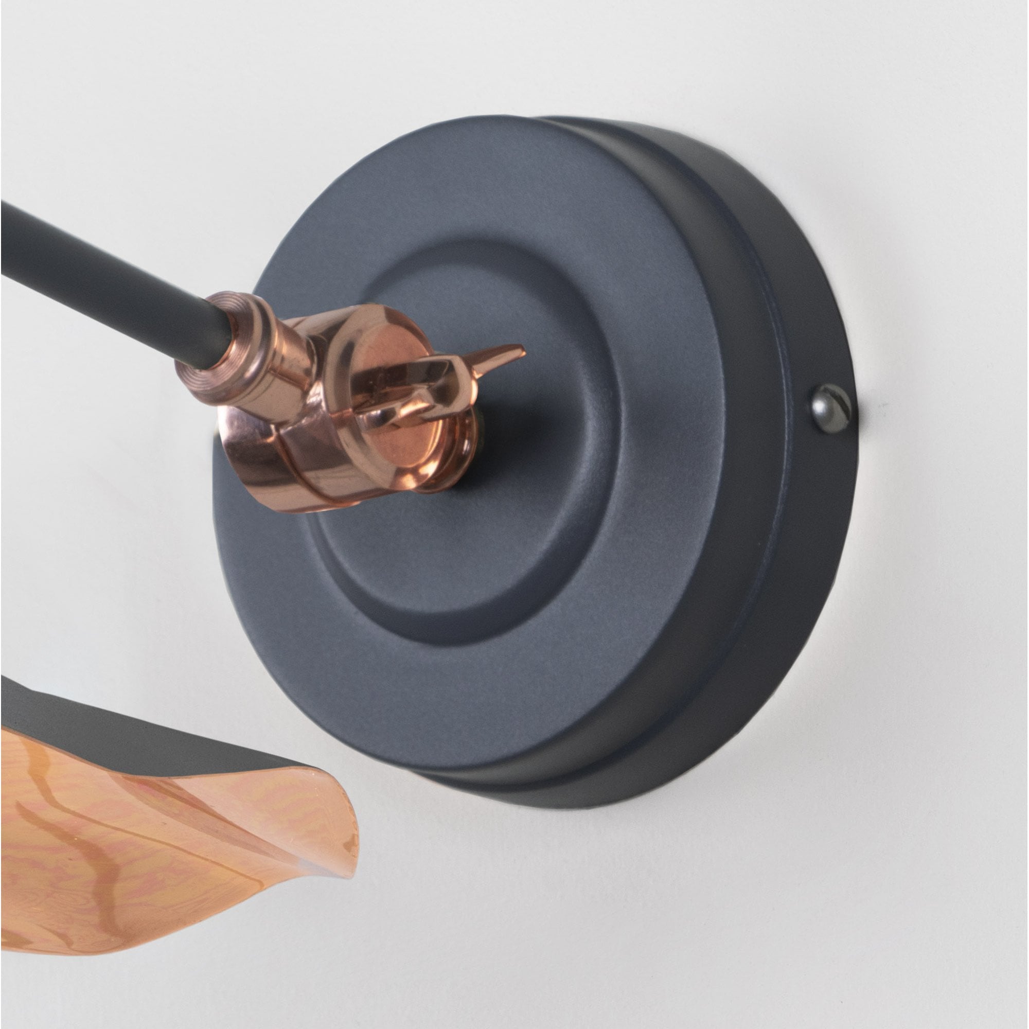 From The Anvil Smooth Copper Flora Wall Light - Slate (Mid Grey)