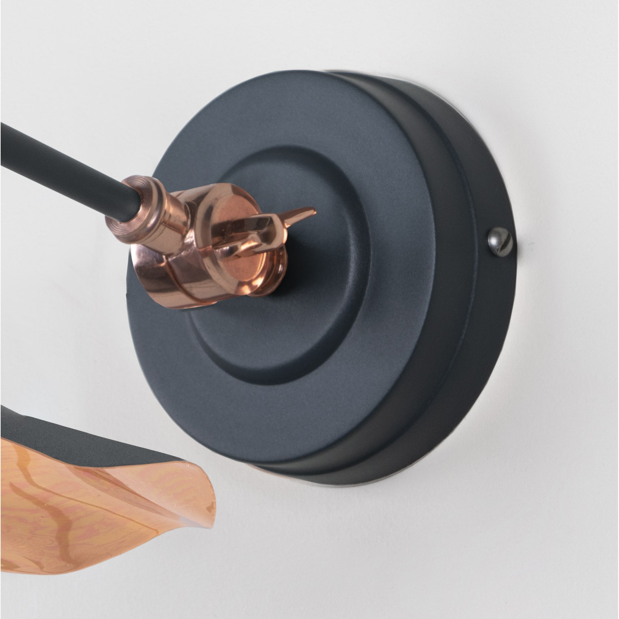 From The Anvil Smooth Copper Flora Wall Light - Soot (Dark Grey)