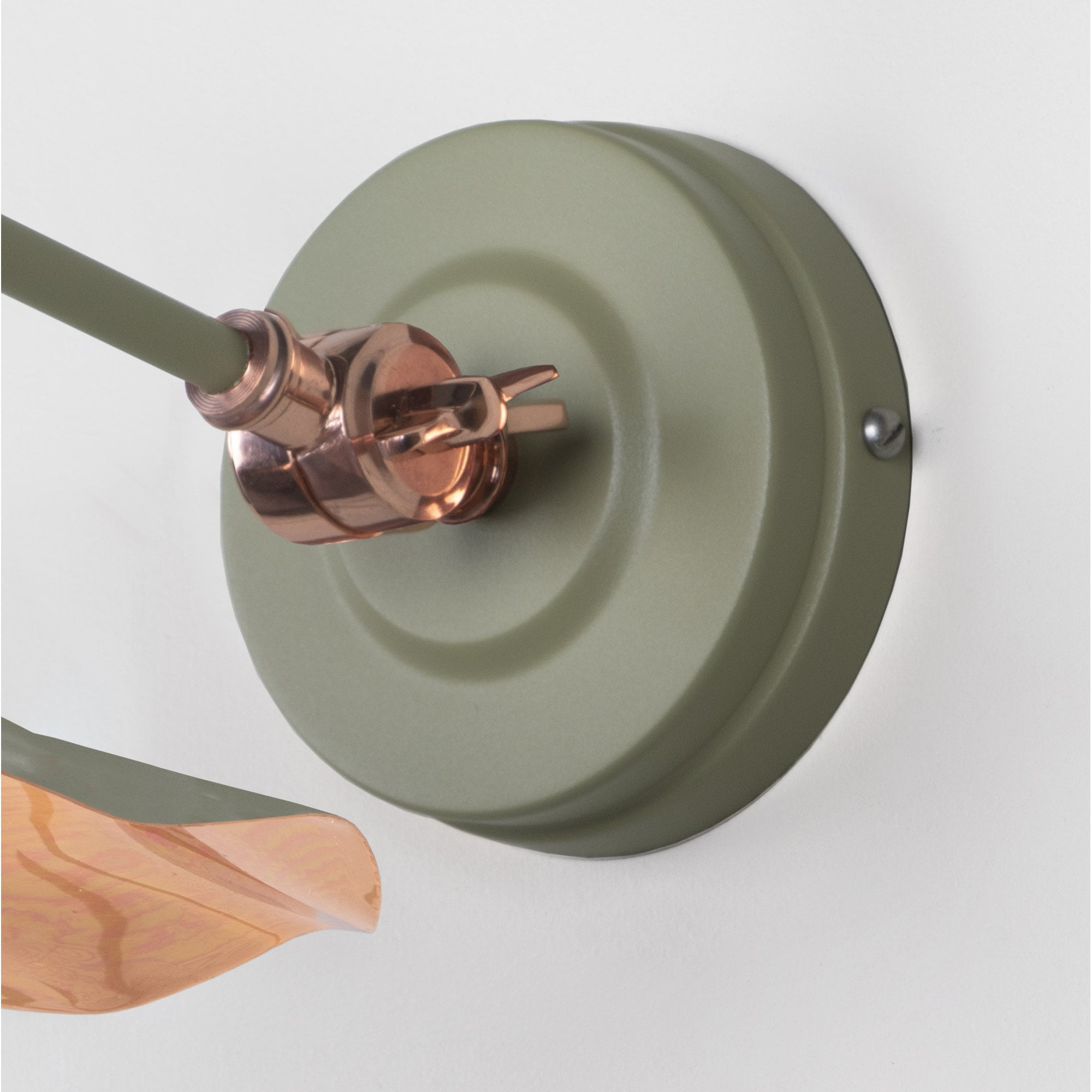 From The Anvil Smooth Copper Flora Wall Light - Tump (Pale Green)