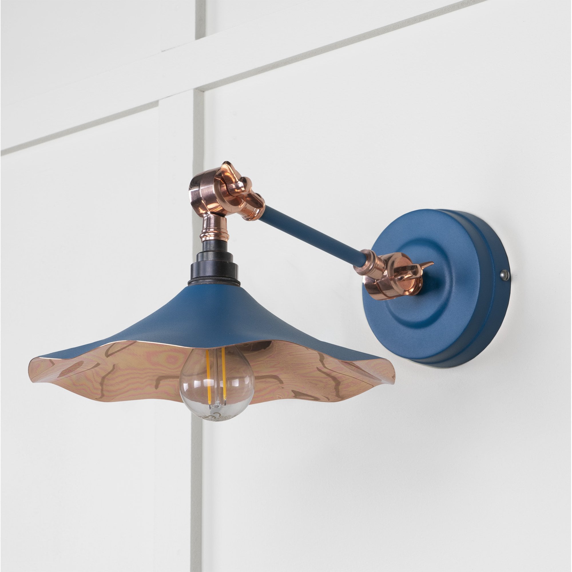 From The Anvil Smooth Copper Flora Wall Light - Upstream (Blue)