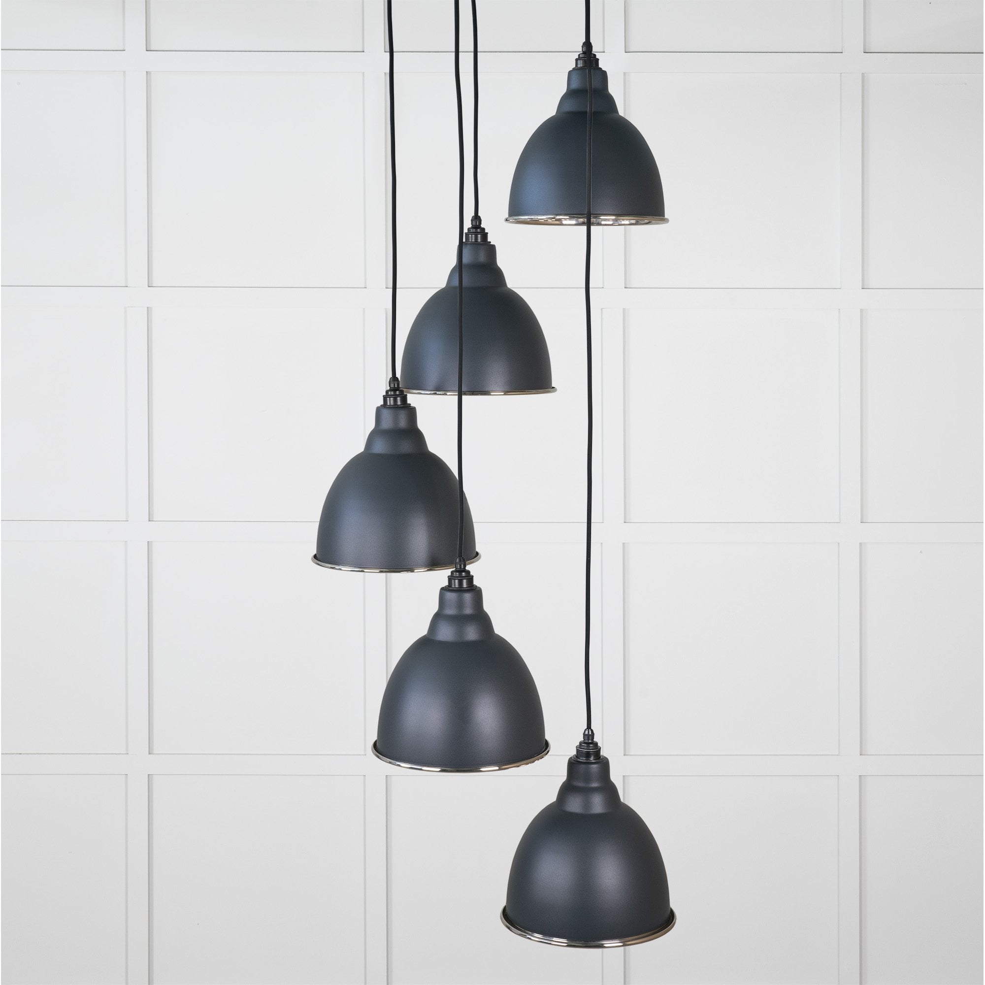 From The Anvil Smooth Nickel Brindley Cluster Pendant - Soot (Dark Grey)