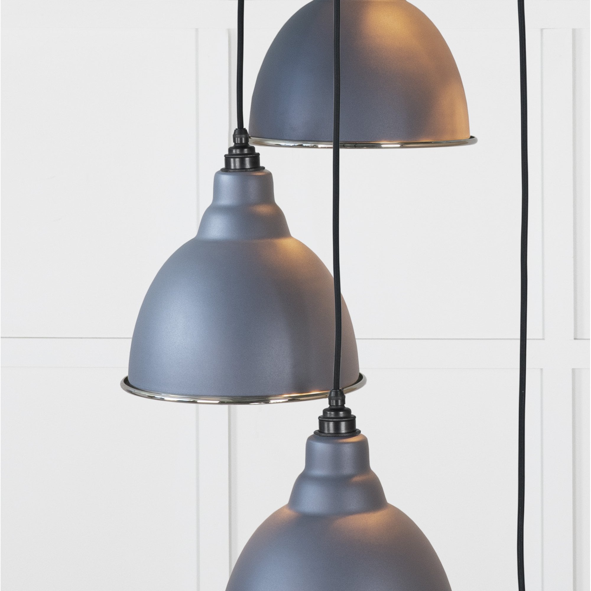 From The Anvil Smooth Nickel Brindley Cluster Pendant - Slate (Mid Grey)