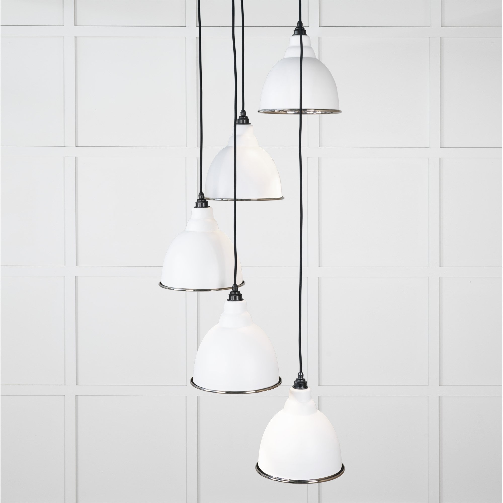 From The Anvil Smooth Nickel Brindley Cluster Pendant - Flock (Matt White)