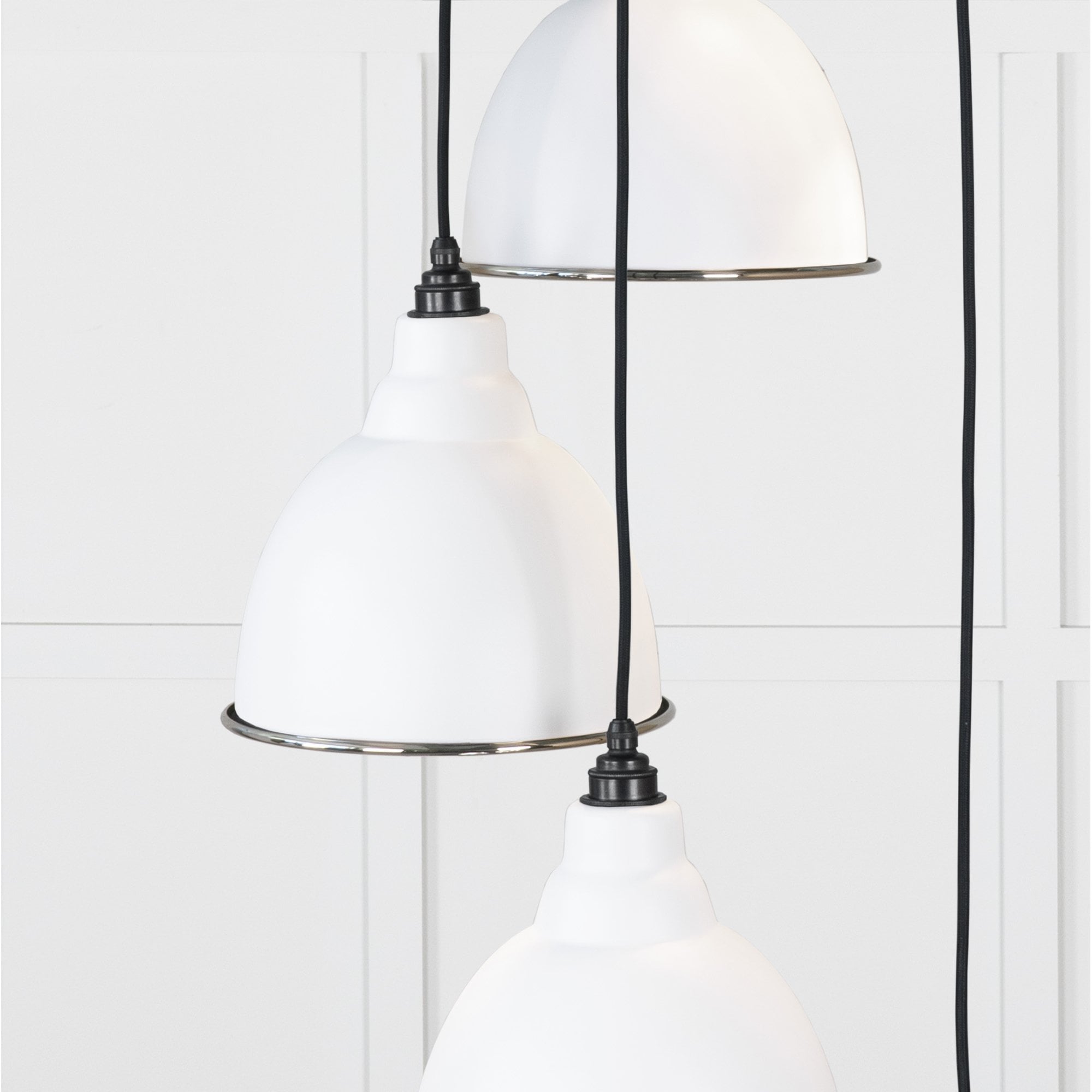 From The Anvil Smooth Nickel Brindley Cluster Pendant - Flock (Matt White)