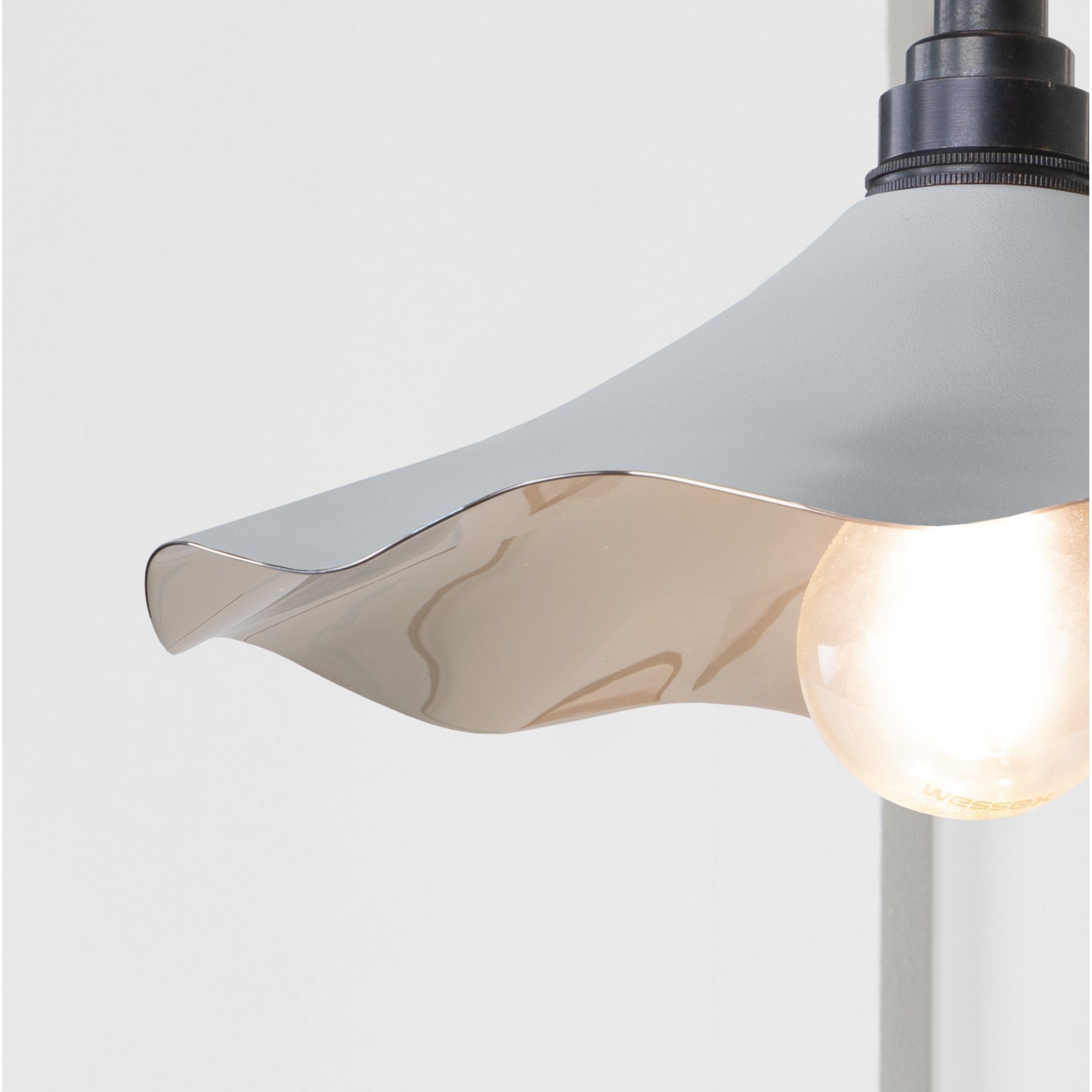 From The Anvil Smooth Nickel Flora Wall Light - Birch (Pale Grey)