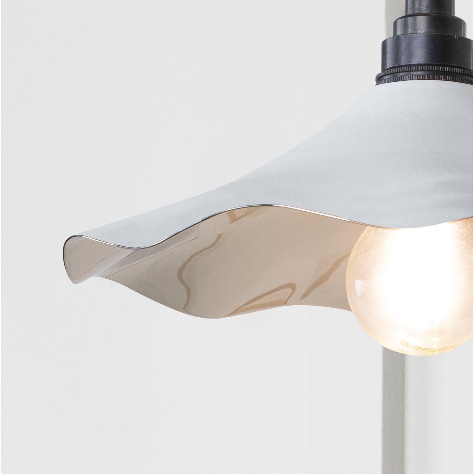 From The Anvil Smooth Nickel Flora Wall Light - Flock (Matt White)