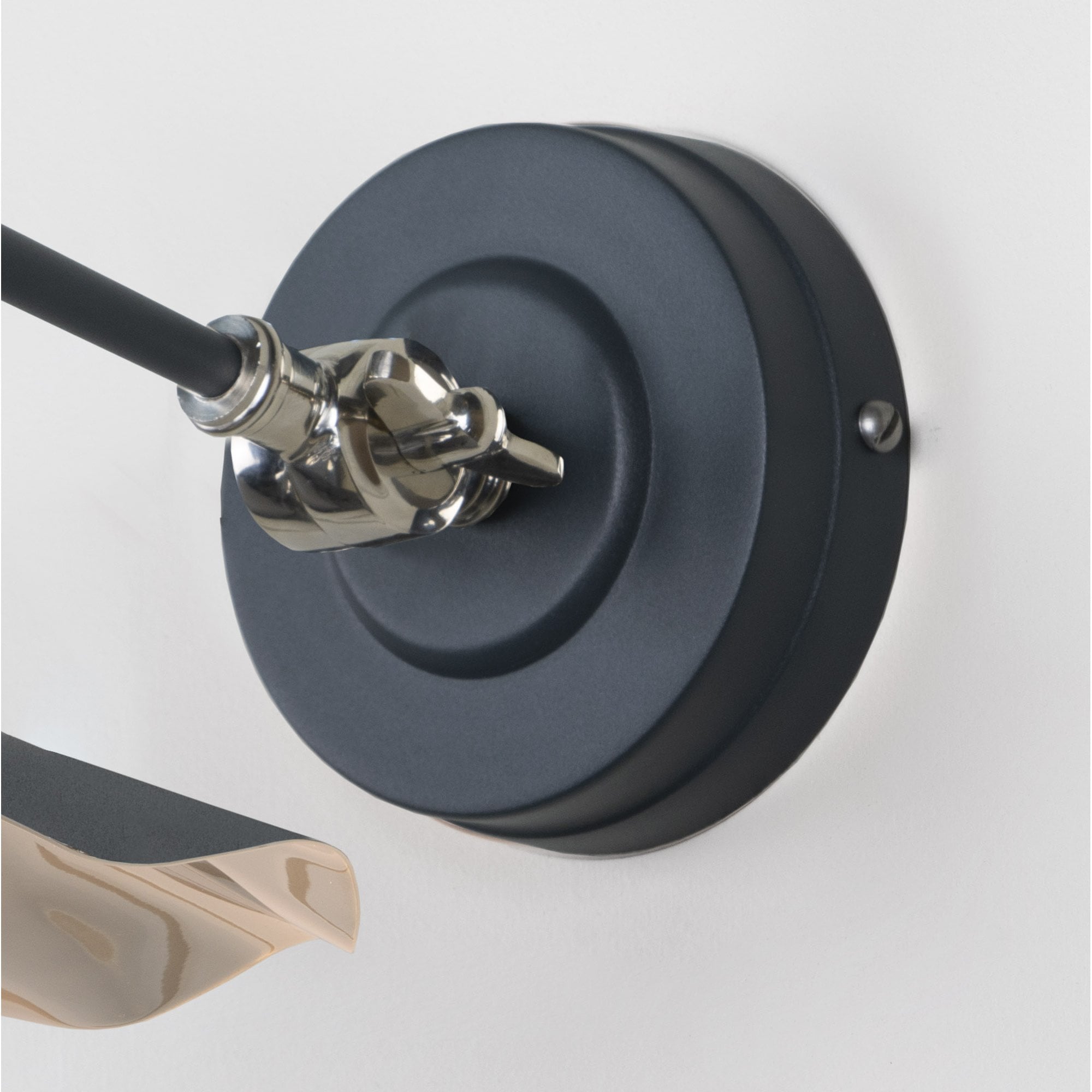 From The Anvil Smooth Nickel Flora Wall Light - Soot (Dark Grey)