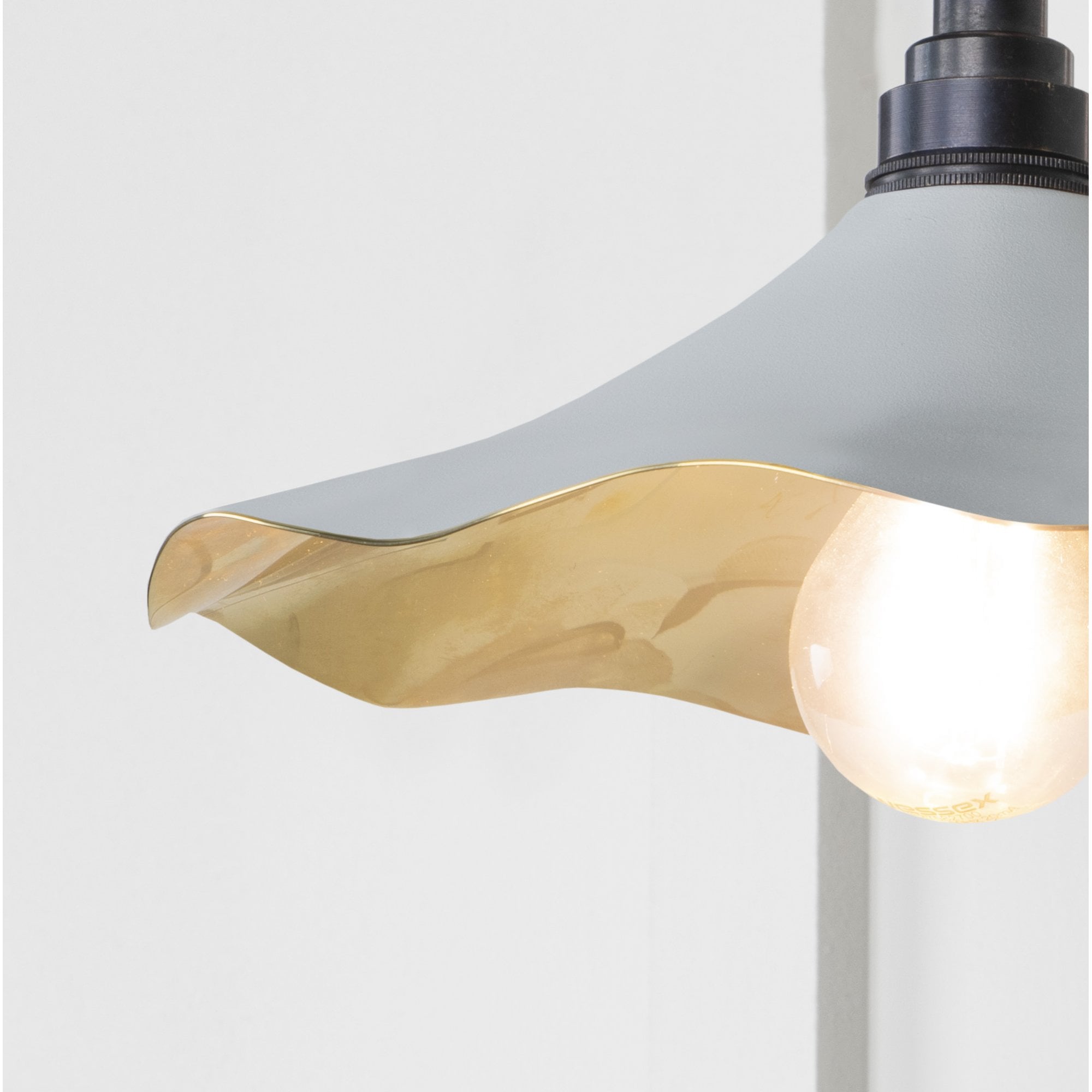 From The Anvil Smooth Brass Flora Wall Light - Birch (Pale Grey)