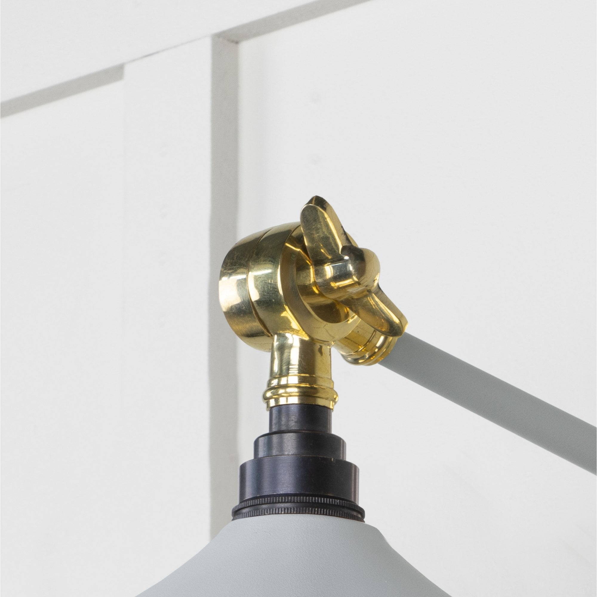 From The Anvil Smooth Brass Flora Wall Light - Birch (Pale Grey)