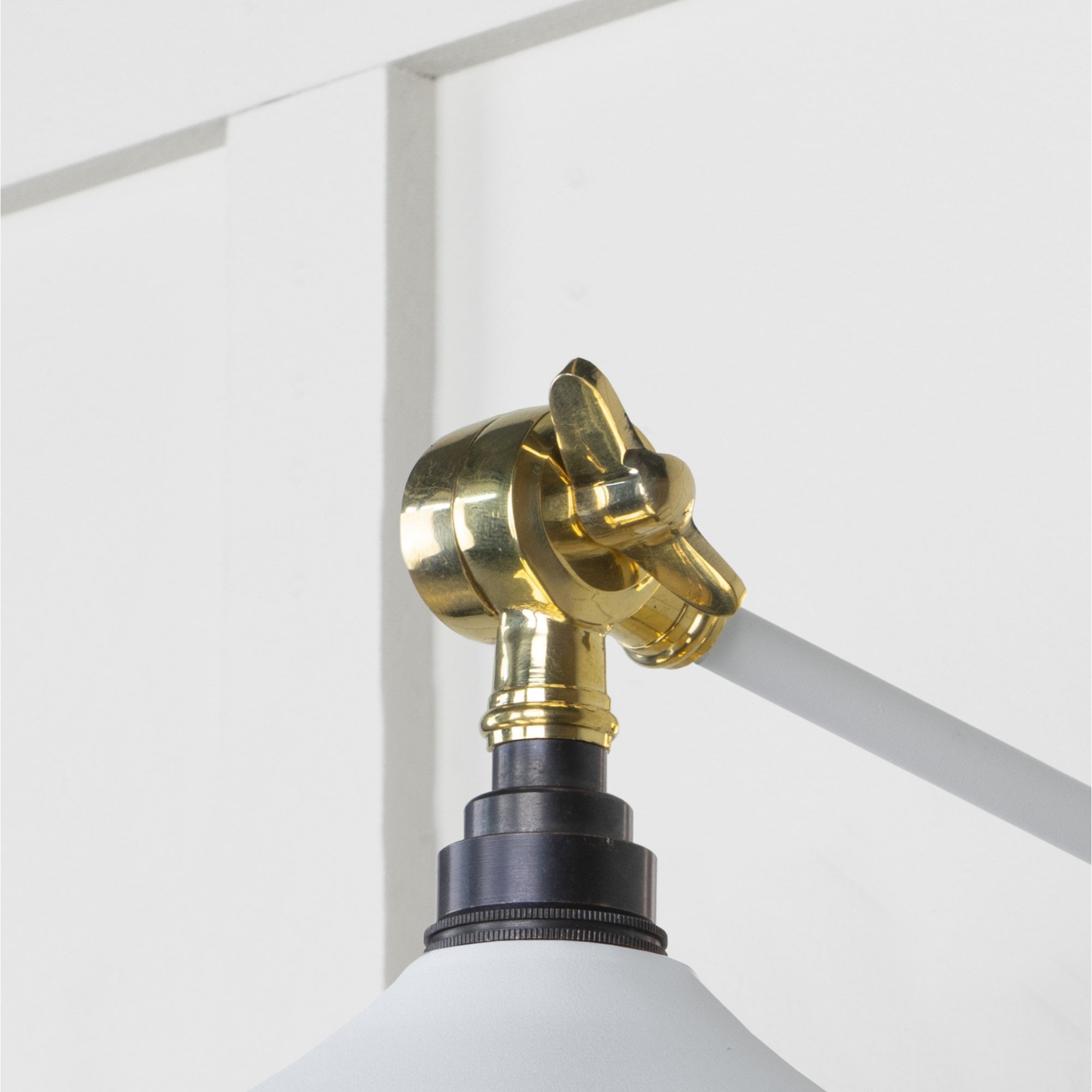 From The Anvil Smooth Brass Flora Wall Light - Flock (Matt White)