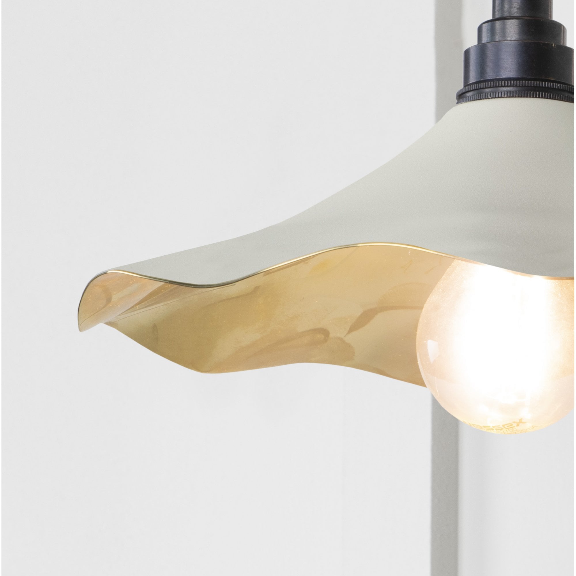 From The Anvil Smooth Brass Flora Wall Light - Teasel (Off White/Cream)